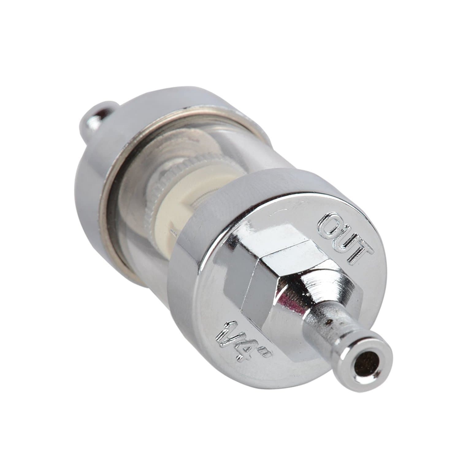 Enking 1/4" 6mm Oil Cleaner Chrome Fuel Filter Clear Glass Fuel Line Filter
