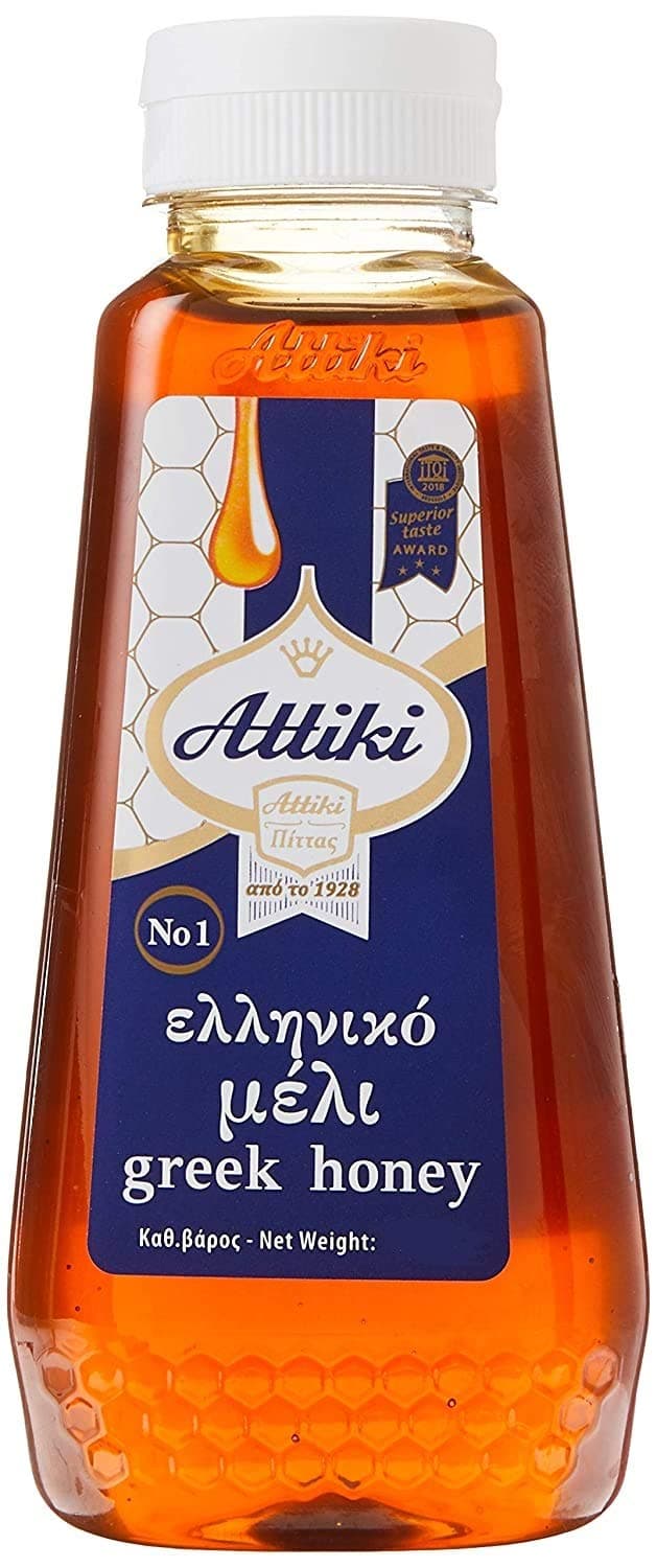 Attiki Pure Greek Honey with Thyme, Wild Flowers and Herbs, Perfect for Baking, Cooking, Lemonade and Tea, 9.5 oz (270 grams), Bottle