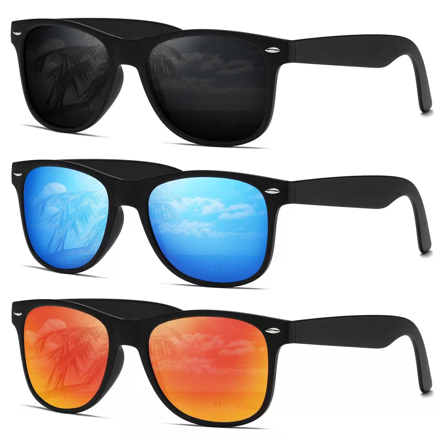 Sunglasses Men Polarized Sunglasses for Mens Womens Retro Mirror Lens for Driving Fishing UV Protection