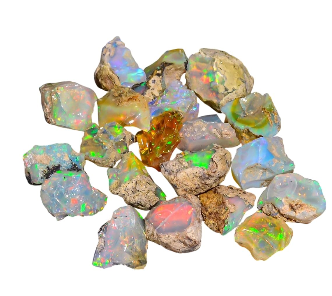 Natural AA+ Ethiopian Opal Gemstone Lot for Wholesale Supplies, DIY & Jewelry Making, Multi Color Fire Play