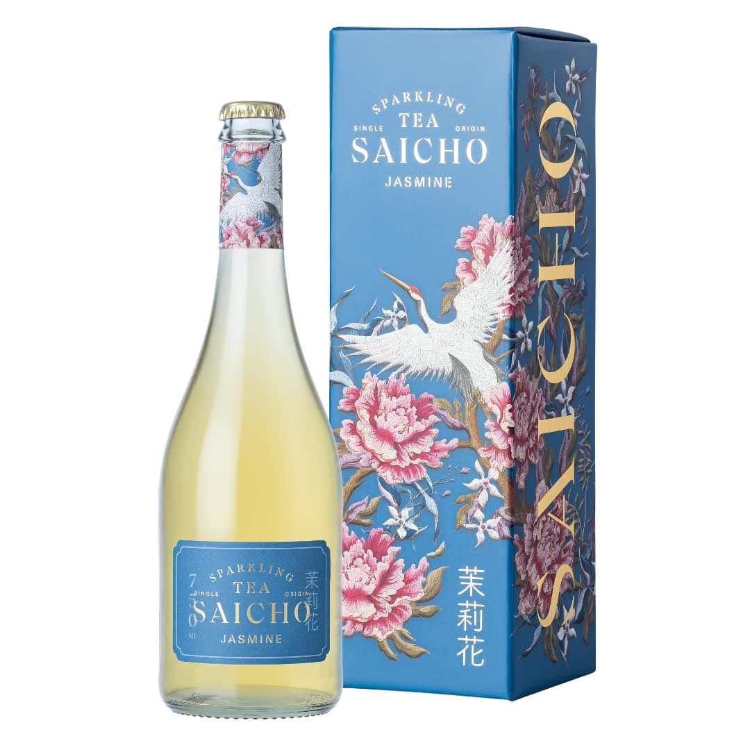 Luxurious Non-Alcoholic Jasmine Sparkling Tea - Apple Sherbet, Lychee & Vanilla Notes - 750ml Bottle - Gift box included
