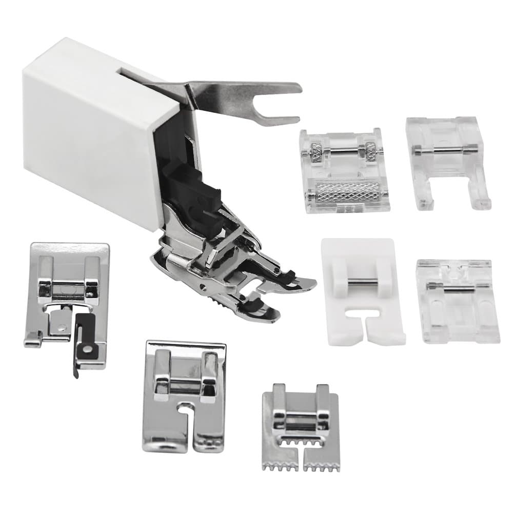 Sew Perfect 8pc. UtilityPresser Foot Package for All Low Shank - Singer, Brother, Janome, Babylock, Toyota, Riccar, Jaguar, Simplicity, White, Viking(Husky series), Bernina(Bernette), Juki, Pfaff (Hobby series), Elna sewing machines and more !