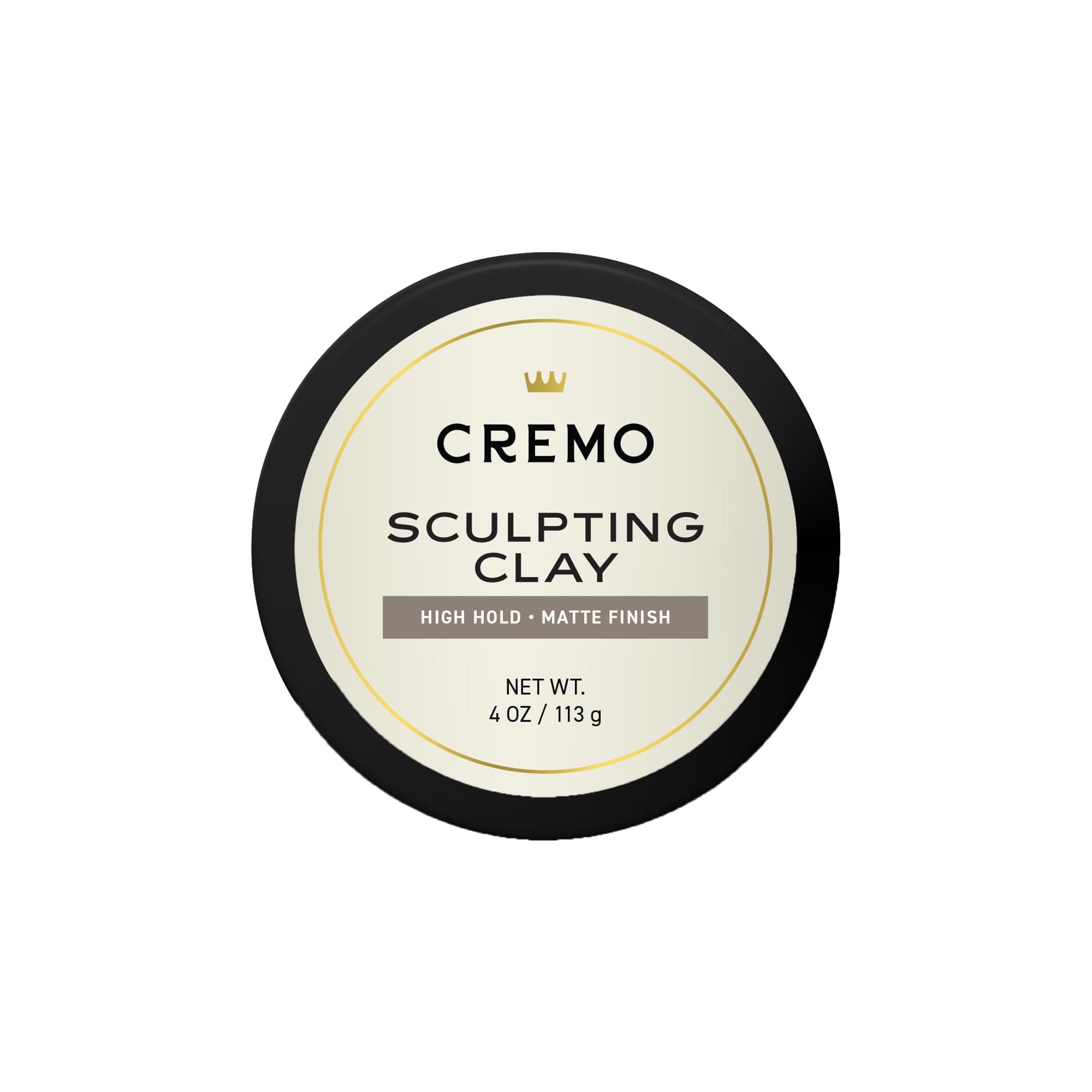 Cremo Premium Barber Grade Hair Styling Sculpting Clay, High Hold, Matte Finish, 4 Oz