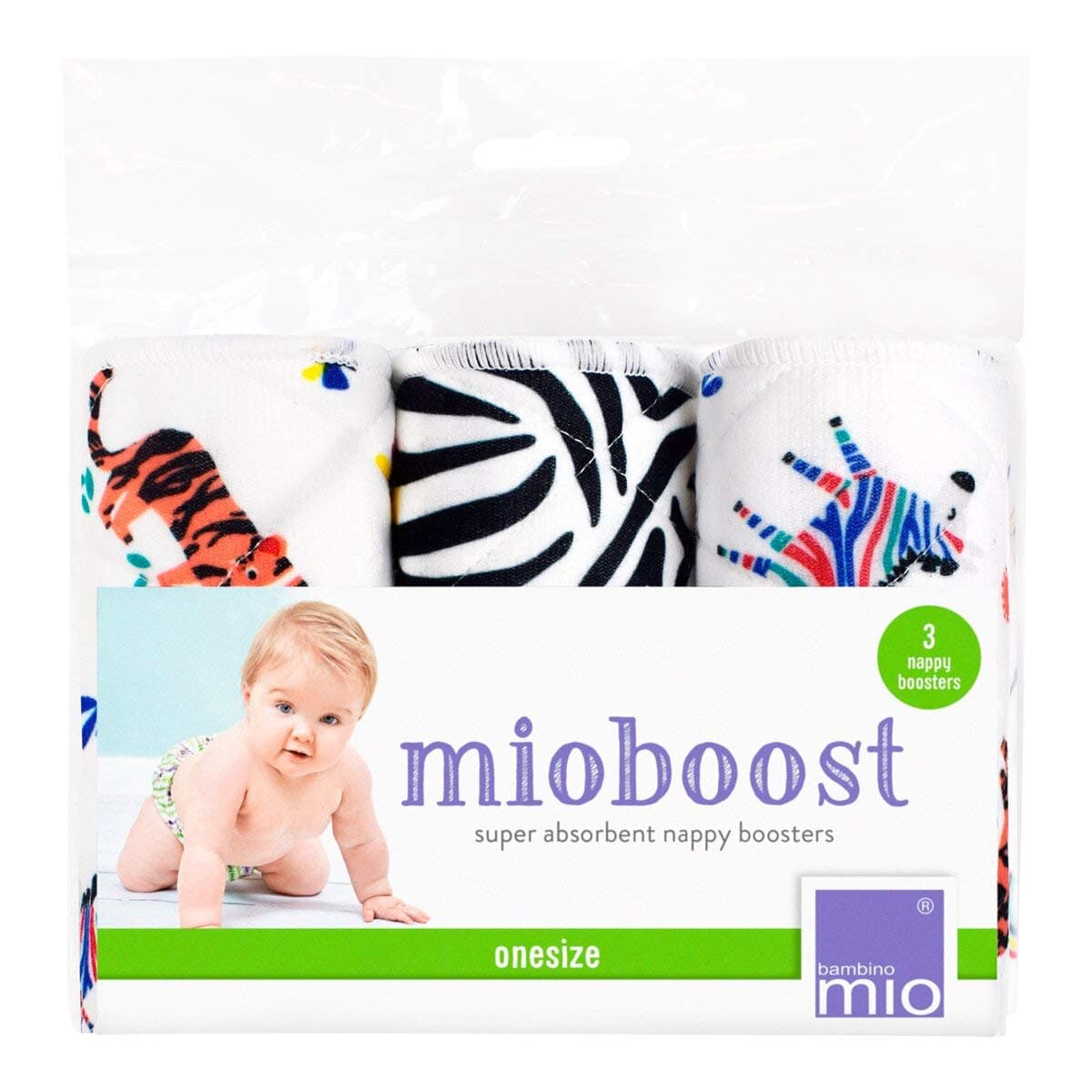 Bambino Mio, mioboost (nappy boosters), 3 pack, savanna stripes, MB3 SAV