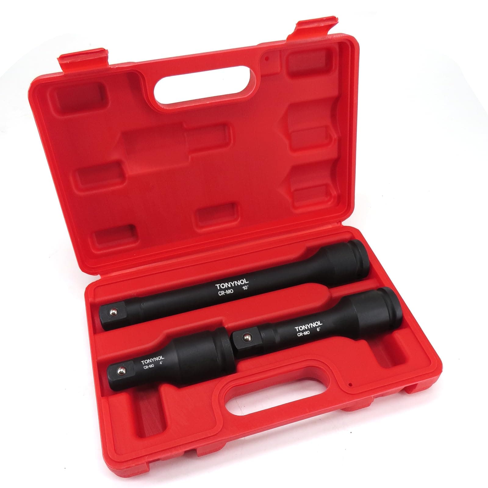 1" Drive Impact Extension Bar,3 PCS(4",6",10"),Cr-Mo Steel,With a Storage Case.