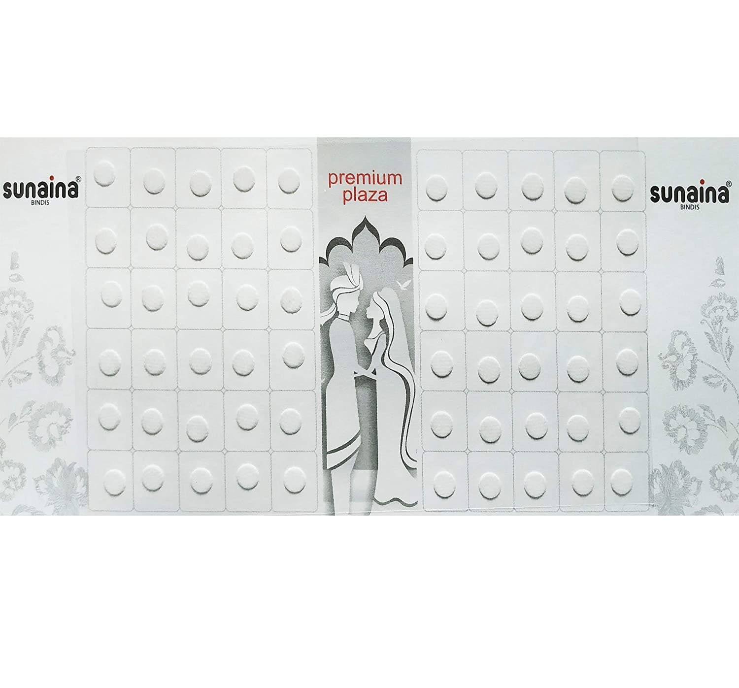 Sunaina Premium Plaza White Bindi for Women Size-4 (Size 5mm) (SPPMW104)