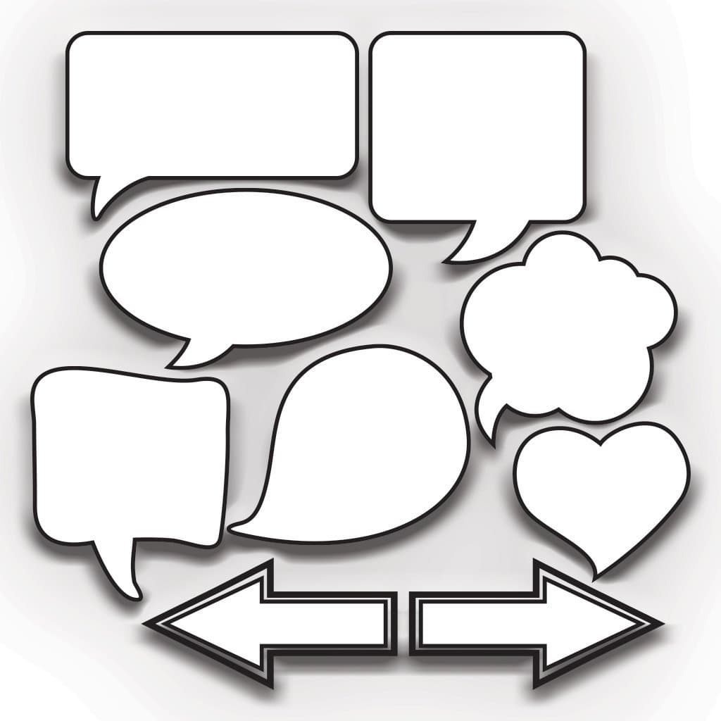 VictoryStore Photo Booth Props - Wedding Speech Bubble Decorations, Set of 9 Bubbles & 2 Arrows, Corrugated Plastic with 9 Stakes