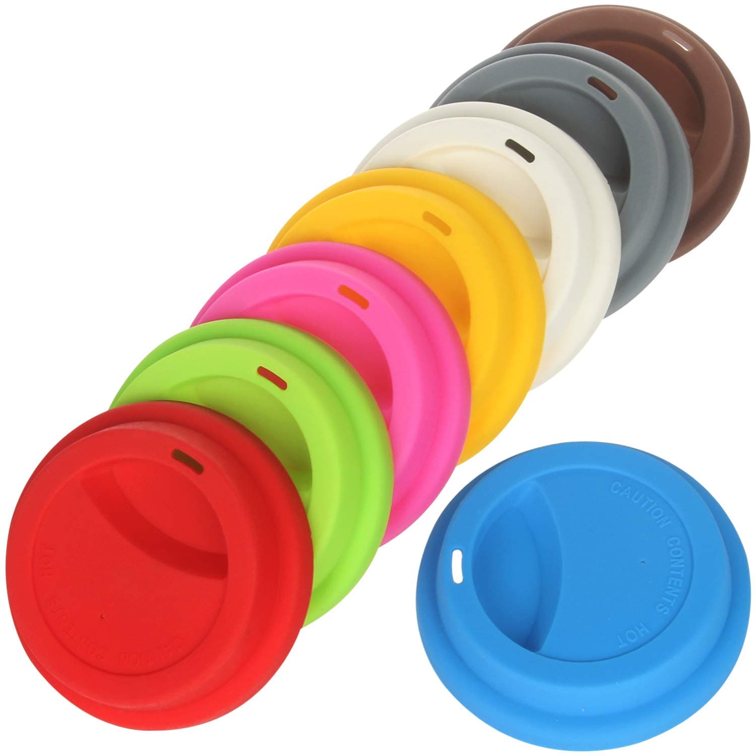 Yilove Silicone Coffee Cup Lid, Ceramic Travel Coffee Mug Lid, 8 Pack