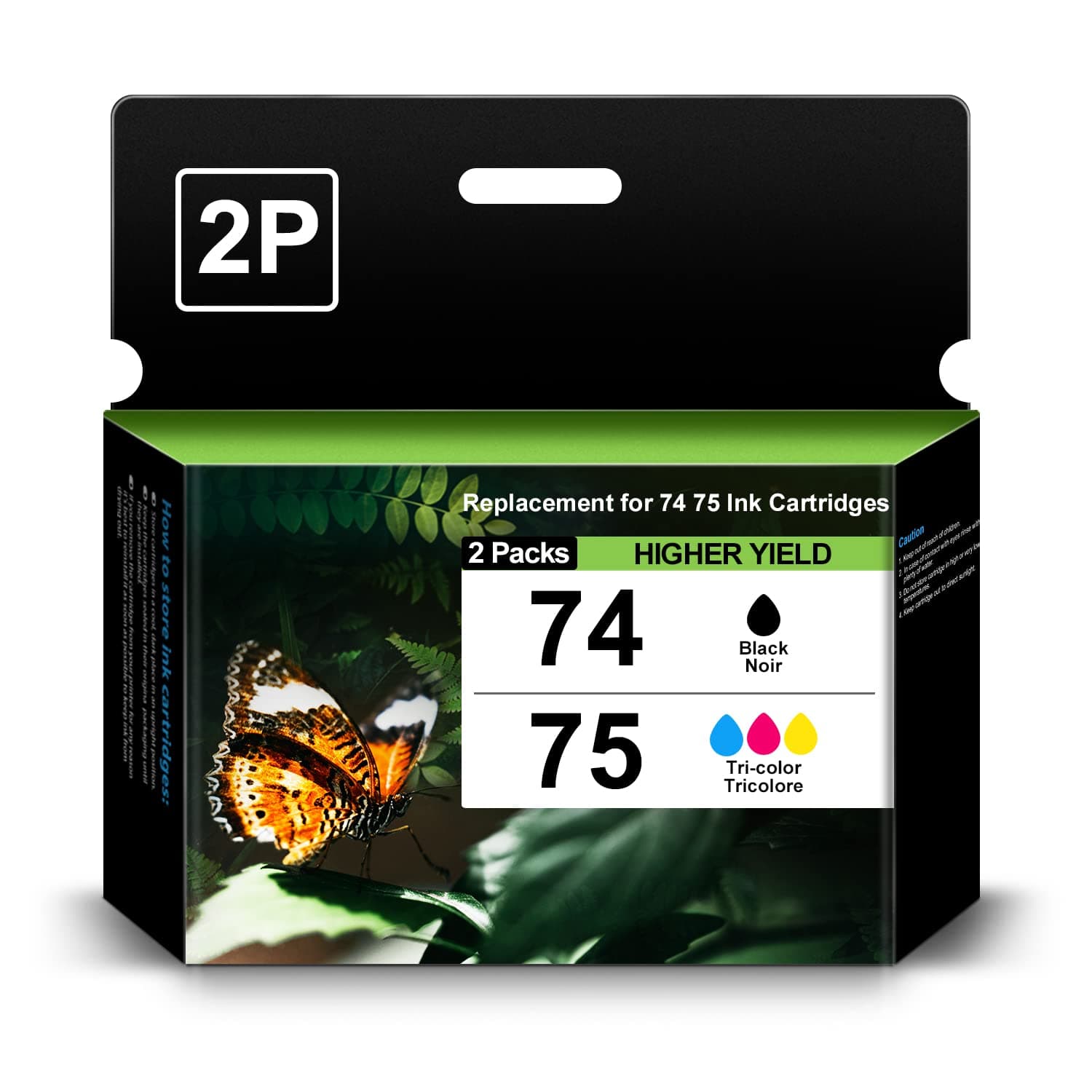 SHUPAN Remanufactured Ink Cartridge 74 75 Replacement for HP 74 75 Ink Cartridges Combo Pack CC659FN CB335WN CB337WN for for PhotoSmart C4480 D4280 D4260 C4440 J6480 C4280 Printer (1Black 1Tri-Color)