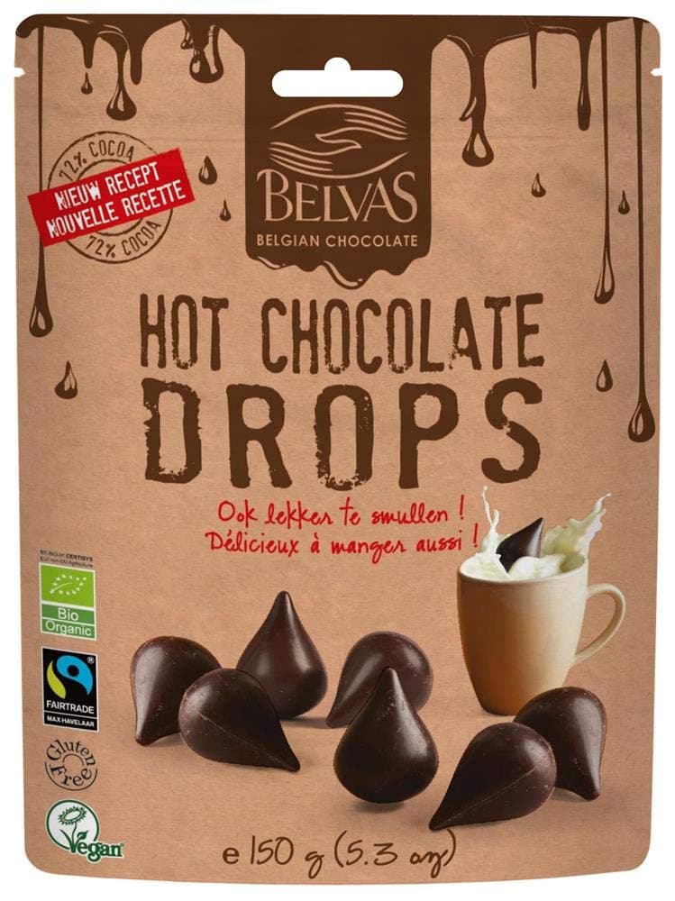 Belvas Organic Hot Chocolate Drops Chocolate 5.3oz