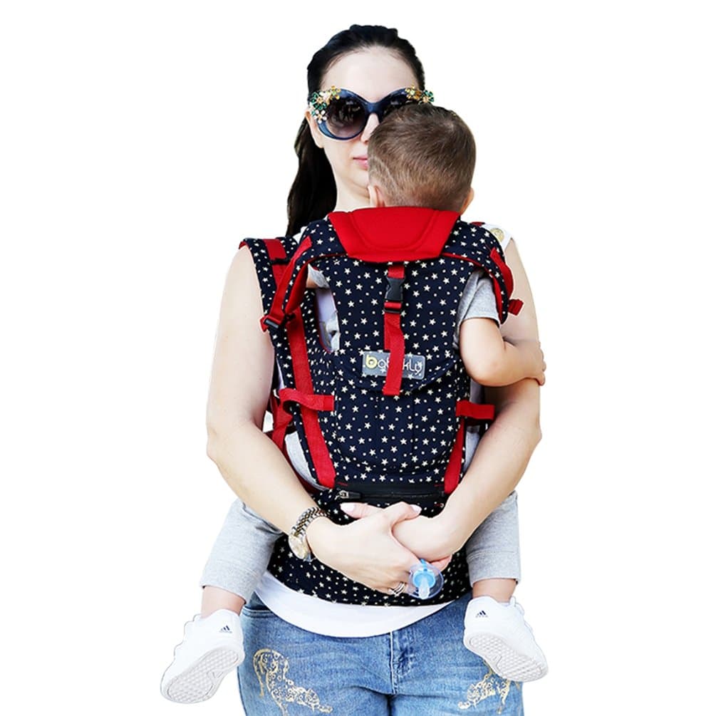 Front and Back Baby Carrier,NuoYo 3D Backpack Pouch Bag Wrap Soft Structured Ergonomic Sling Front Back Newborn Baby Infant,Star pattern,Blue and Red (Blue+Red)
