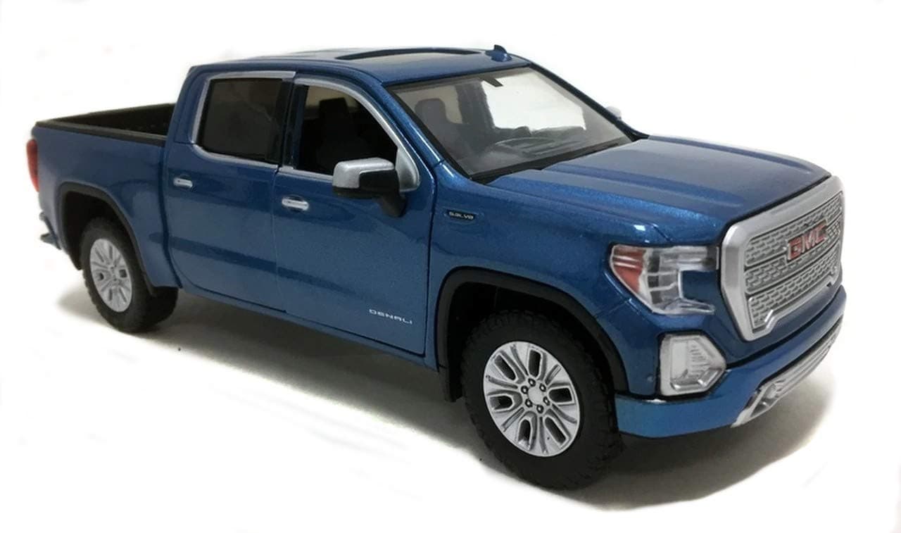 Motor Max 2019 GMC Sierra 1500 Denali Crew Cab Pickup Truck Metallic Blue 1/24-1/27 Diecast Model Car 79362, Toys for Kids and Adults