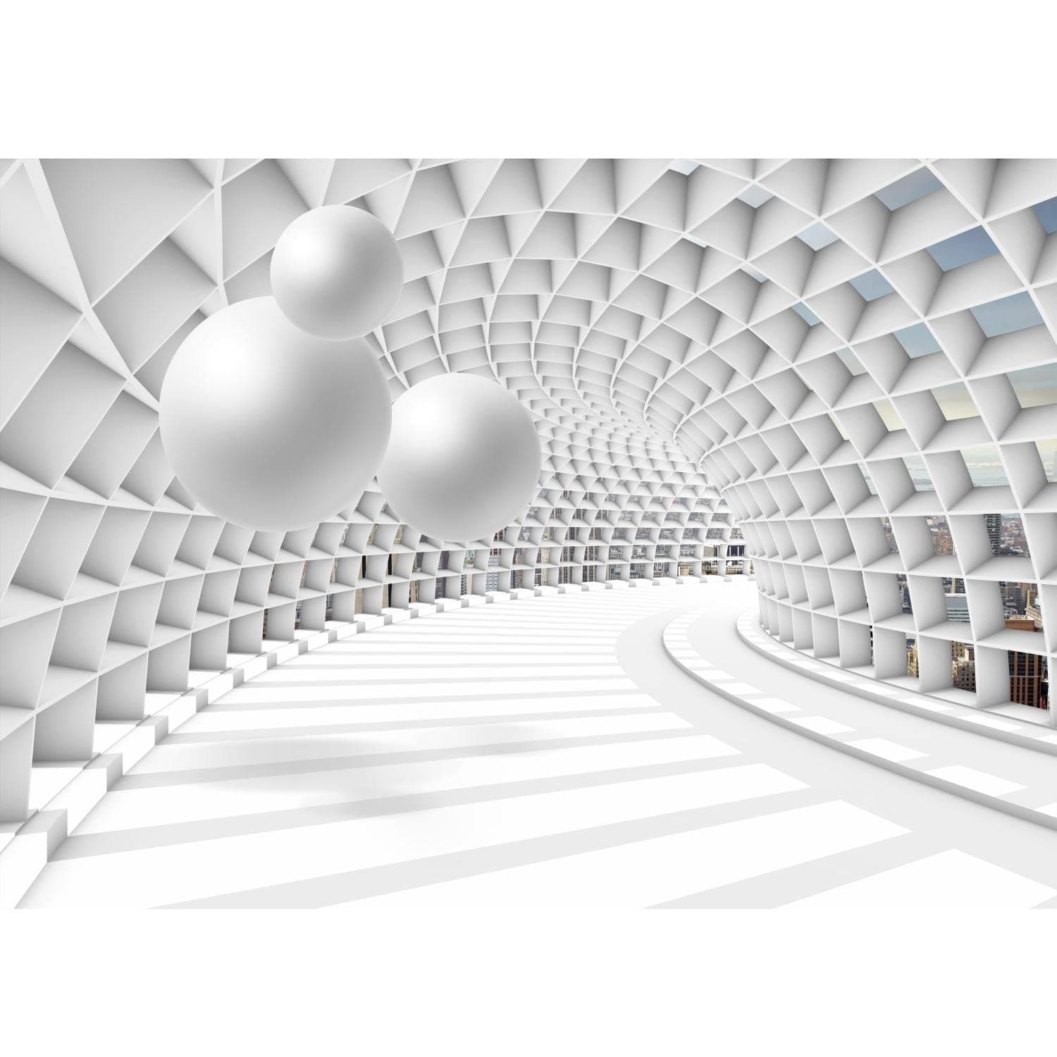 Runa Art Photo Wallpaper 3D Abstract 352 x 250 cm Non-Woven Wall Art XXL Moderne Living Room Bedroom White 9223011c