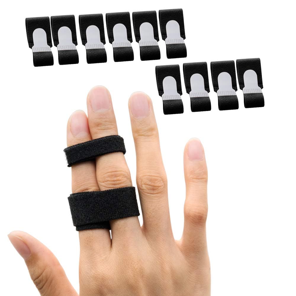 10 Pack Black Finger Splint Tape to Treat Broken, Finger Brace, Finger Brace Splints Straps for Jammed, Swollen or Dislocated Joint