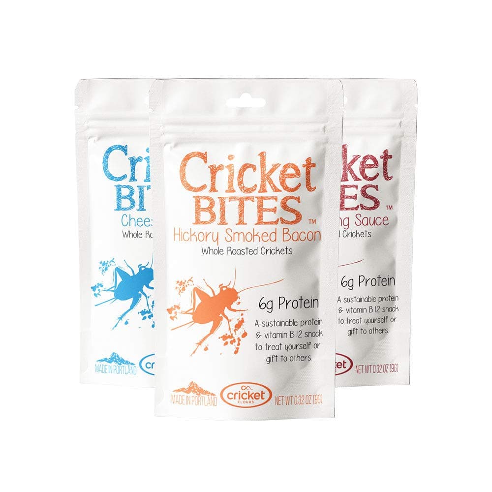 Cricket Bites: 3-Pack of Assorted Flavor Edible Insects (Made in Portland, Oregon) by Cricket Flours