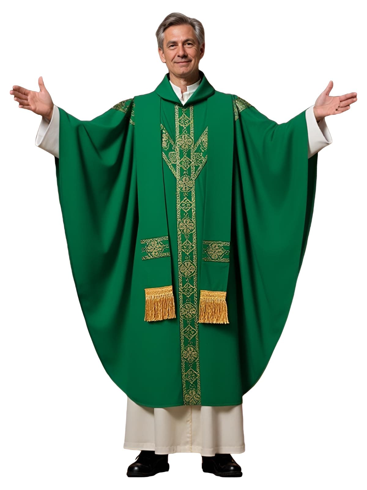 FAD-4U Church Catholic Priest Chasubles Vestments for Church Mass Vestments Robe with Stole