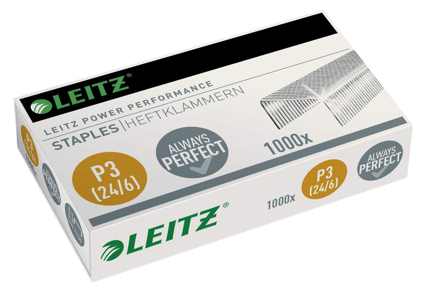 Leitz staples (24/6 mm), 1000 pieces, galvanised, 55700000, 24/6, 1