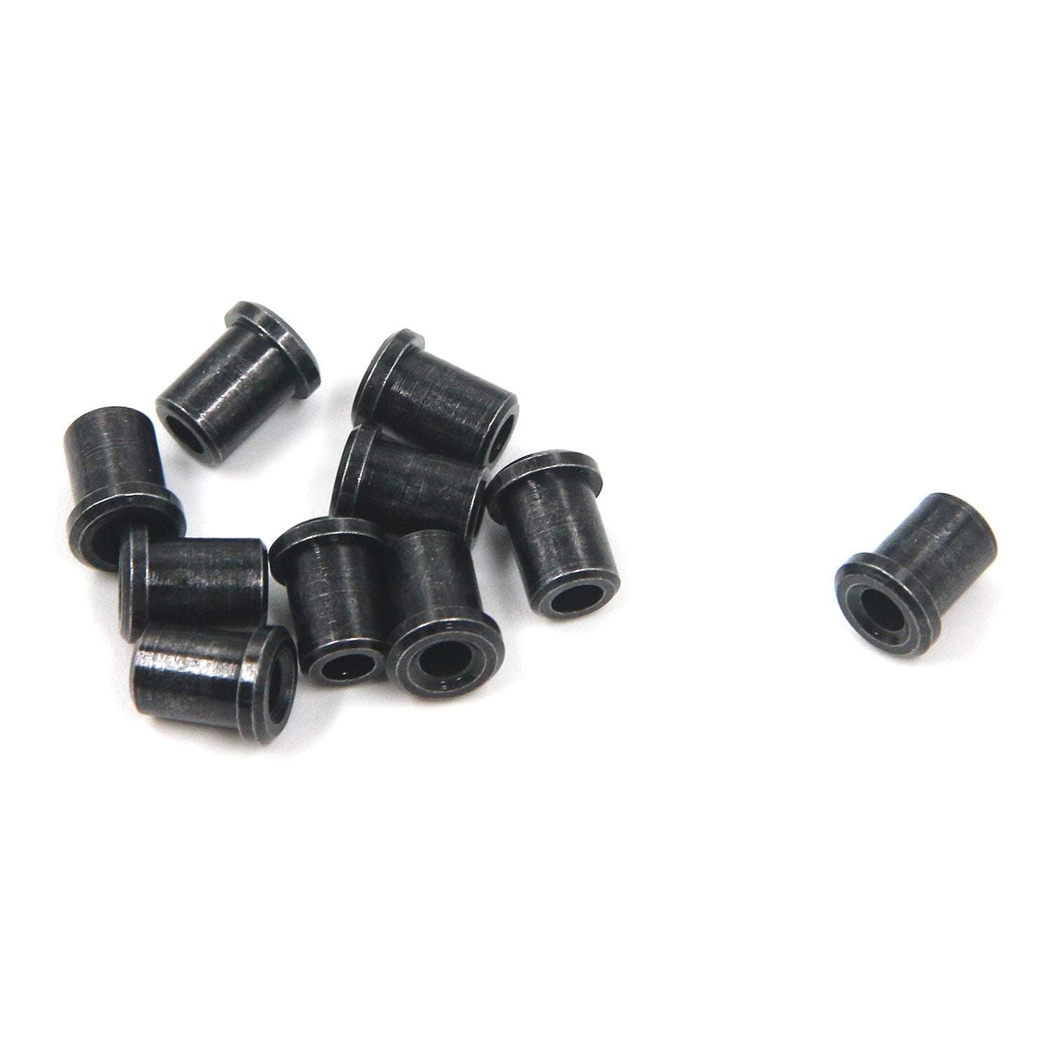 FarBoat 10Pcs Through Body String Ferrules Iron Vintage Replacement Part for Electric Guitar(Gun Black)