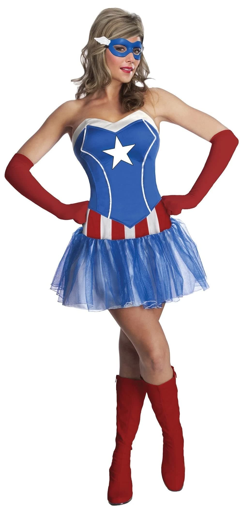 Secret Wishes Women's Marvel Universe American Dream Costume Tutu Dress and Mask