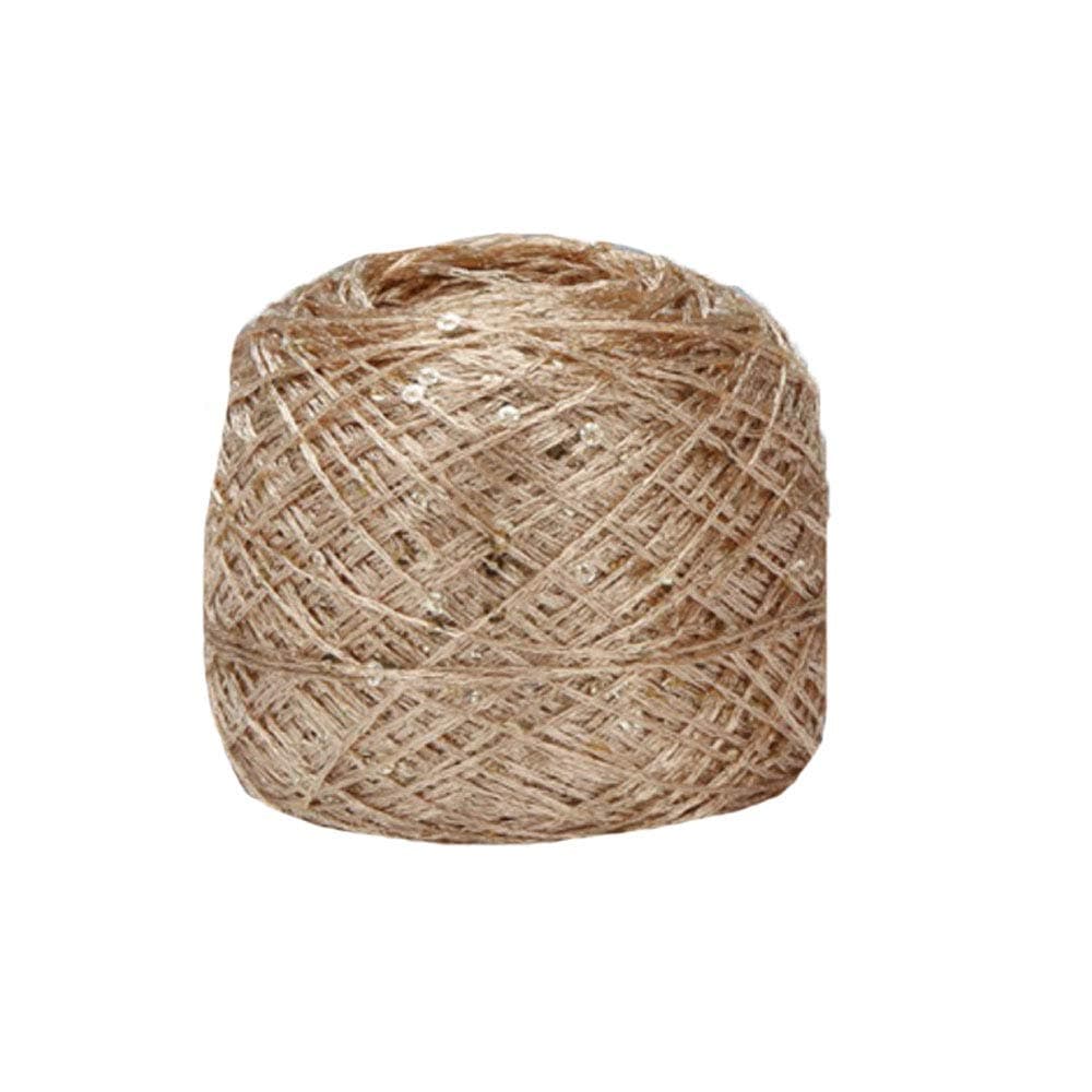 Gold Shining Glitter Yarn With Sequins - Sparkle Lame Brocade for DIY Bag Cloth Decor 100g