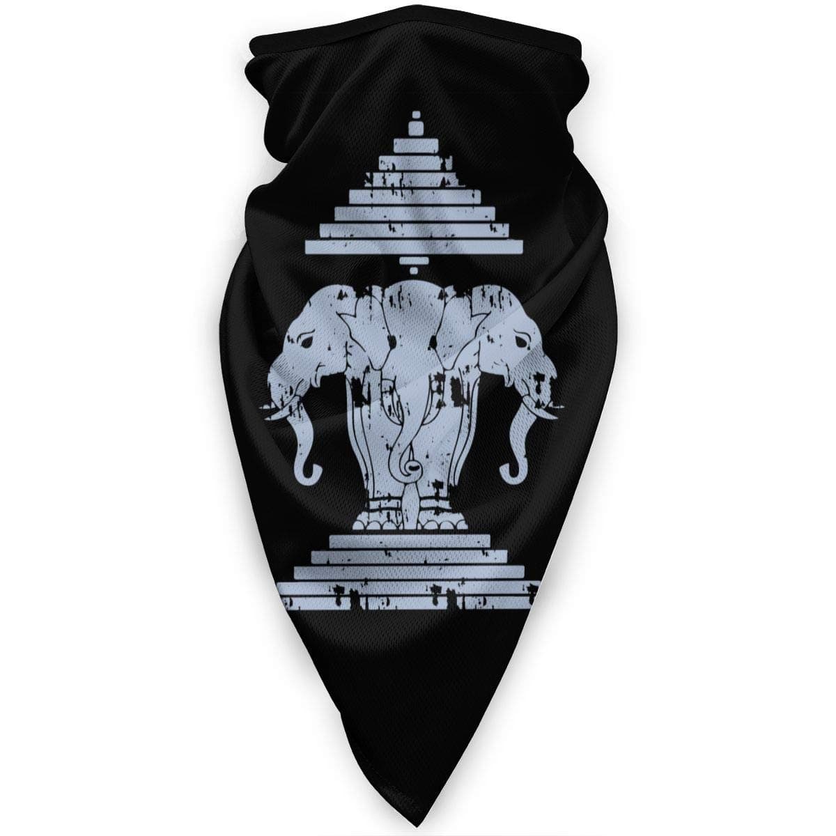Erawan Lao Laos Flag Neck Gaiter Warmer Windproof Face Mask Scarf Outdoor Sports Mask Black