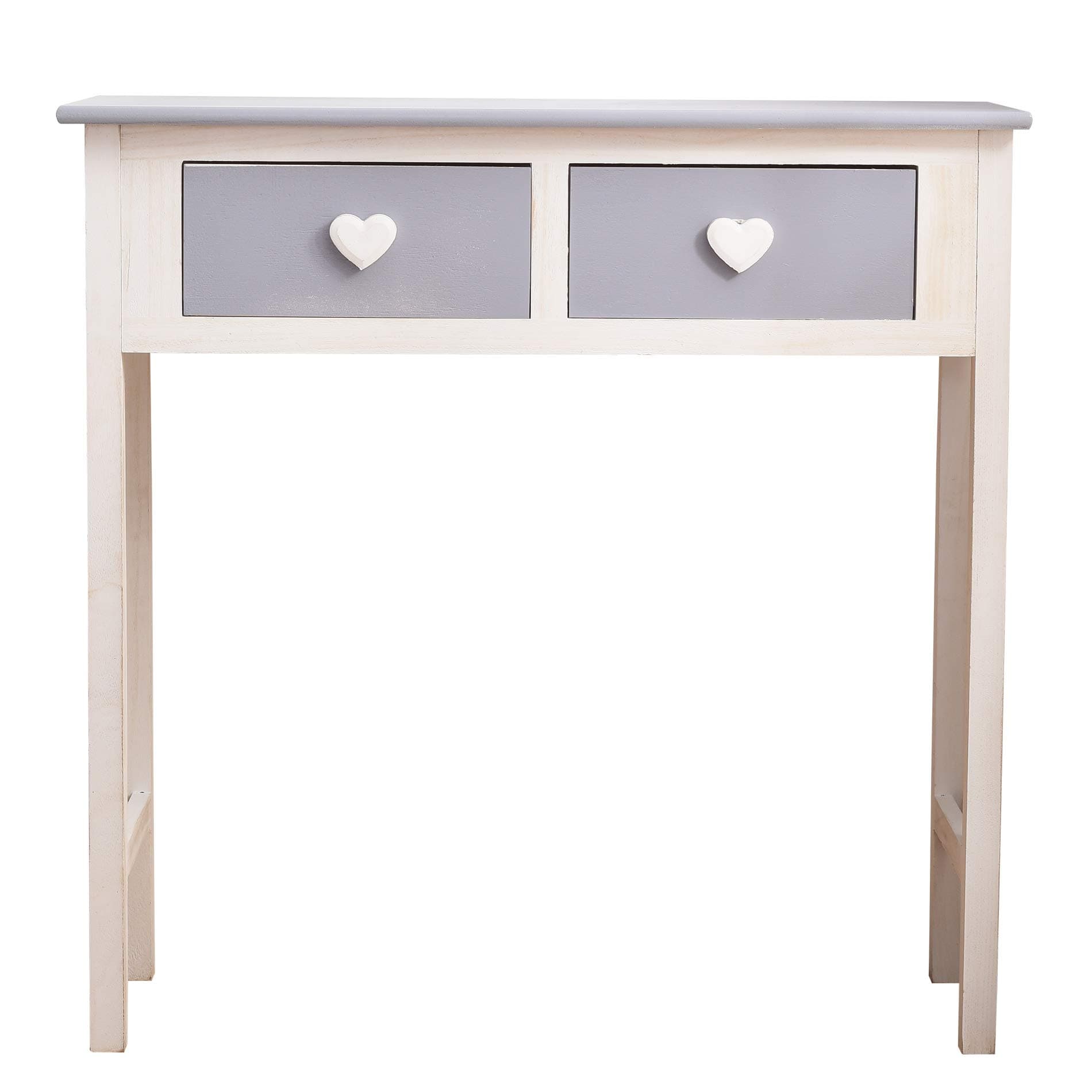 Rebecca Mobili Desk Shabby Chic Table White Grey Sweet Home Living Room Bedrom - 80 x 80 x 30 cm (H x W x D) - Art. RE4193