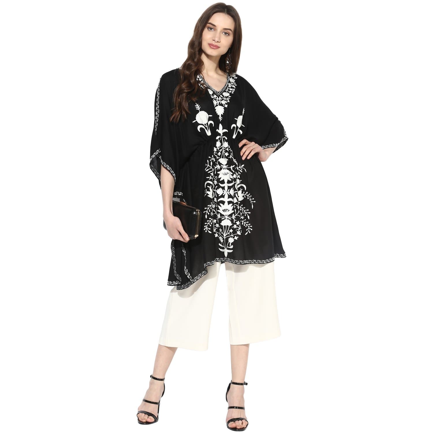 CRAFTBAZAR Women's Top (CRB017_Black_Free Size)