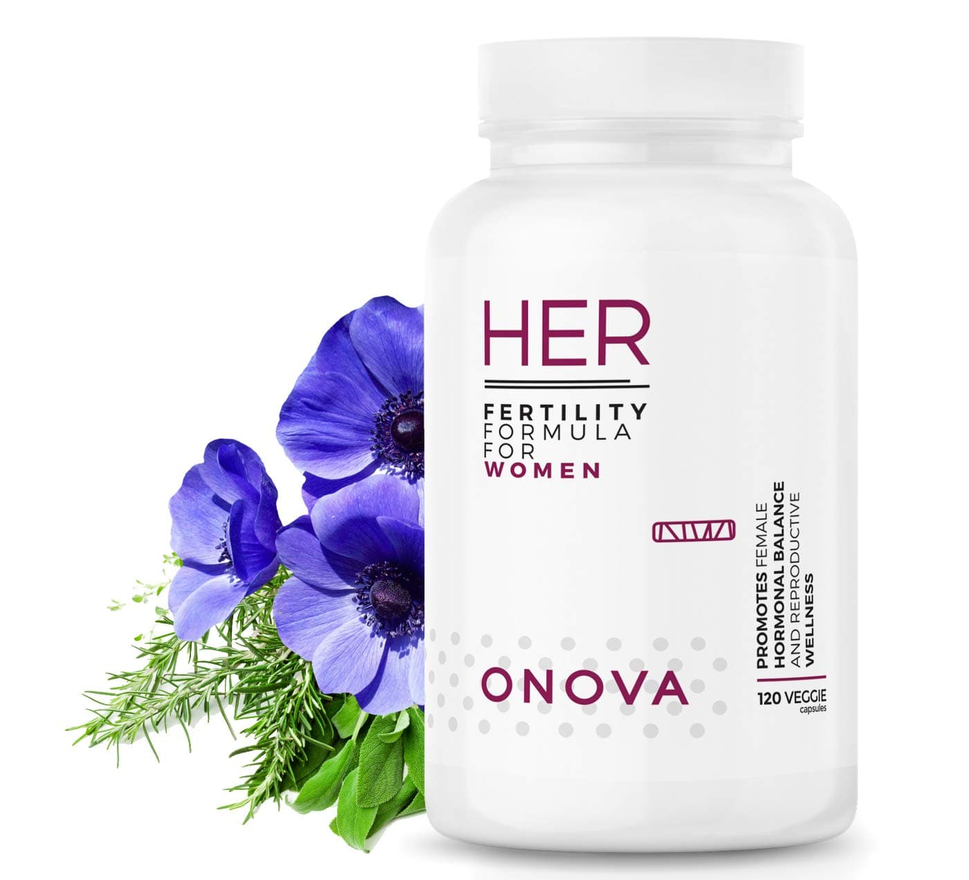 ONOVA Prenatal Fertility Supplement - Regulate Your Cycle, Balance Hormones, Improve Egg Quality, Aid Ovulation, 2000mg Blend of Myo-Inositol for PCOS, Folic Acid, Vitex, CoQ10