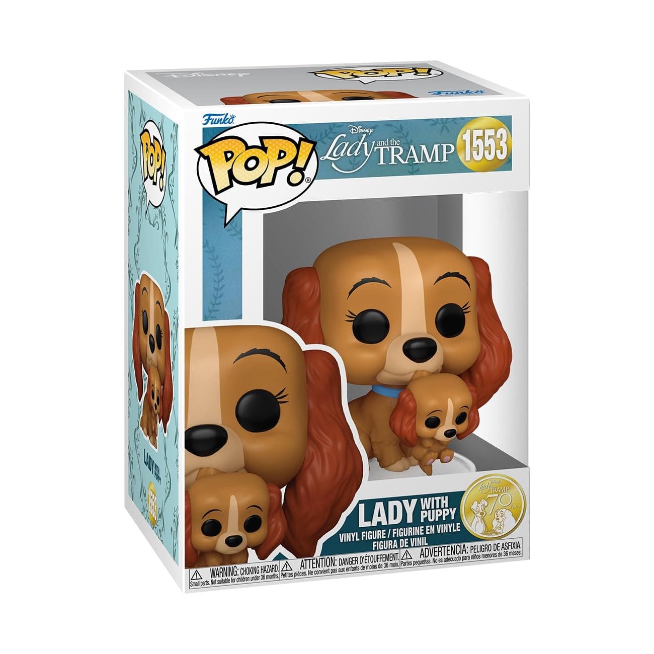 POP! Disney: Lady & the Tramp - Lady with Puppy - Collectable Vinyl Figure - Gift Idea - Official Merchandise - Toys For Kids & Adults - Model Figure for Collectors and Display