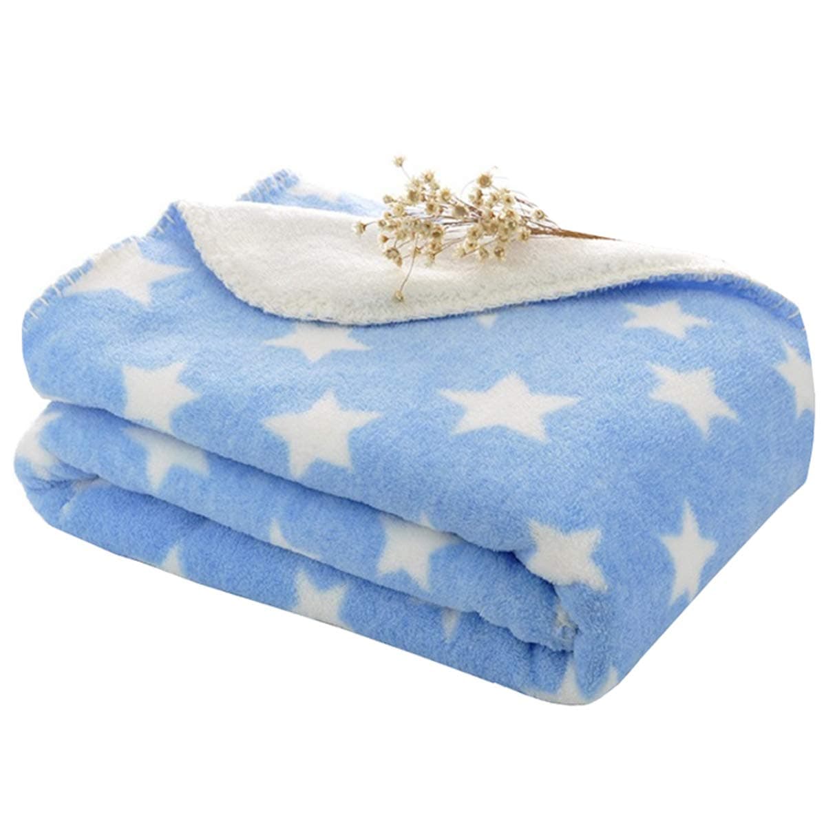 Cutieco Luxury Series Super Soft Flannel Baby Wrapper/Blanket/Top Sheet for New Born Babies, Blue (914.0mm L X 737.0mm W)