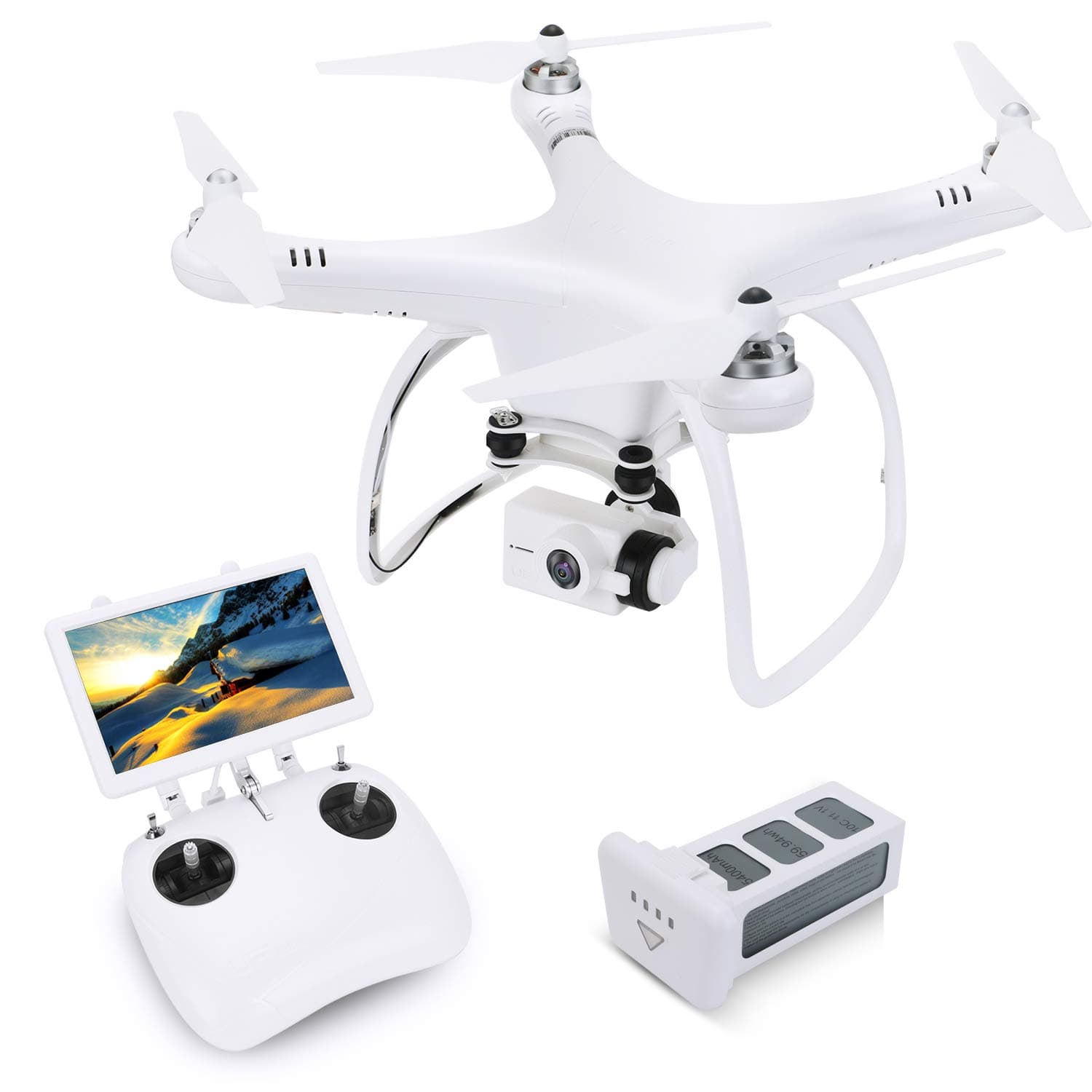 UPAIR One Drone with 2.7K HD Camera, RC Quadcopter with 7 inch FPV Video Monitor, GPS Positioning One Key Return, Altitude Hold, Headless Mode for Beginners