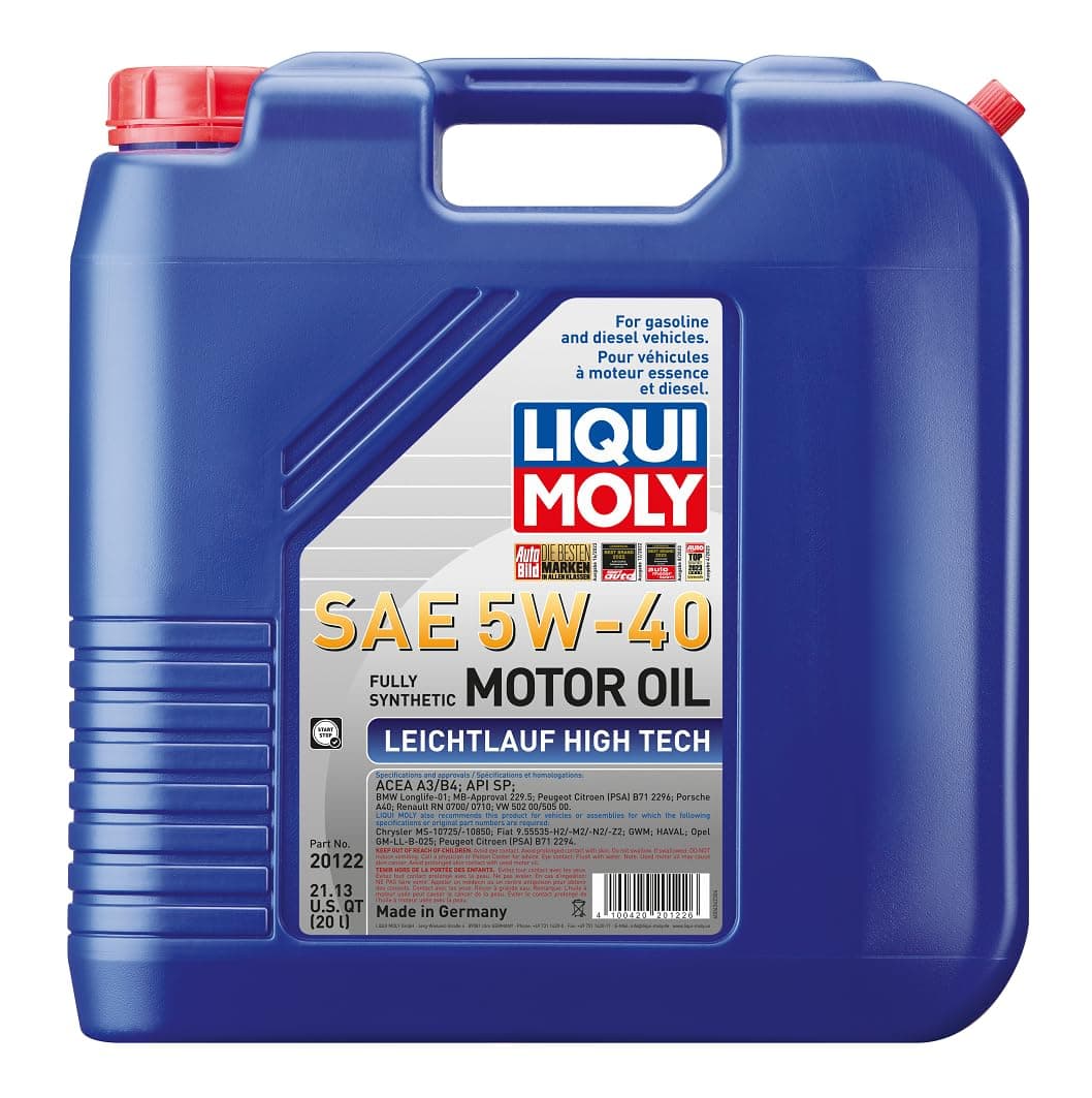 Liqui Moly Leichtlauf (Low Friction) High Tech Motor Oil 5W-40, 20L