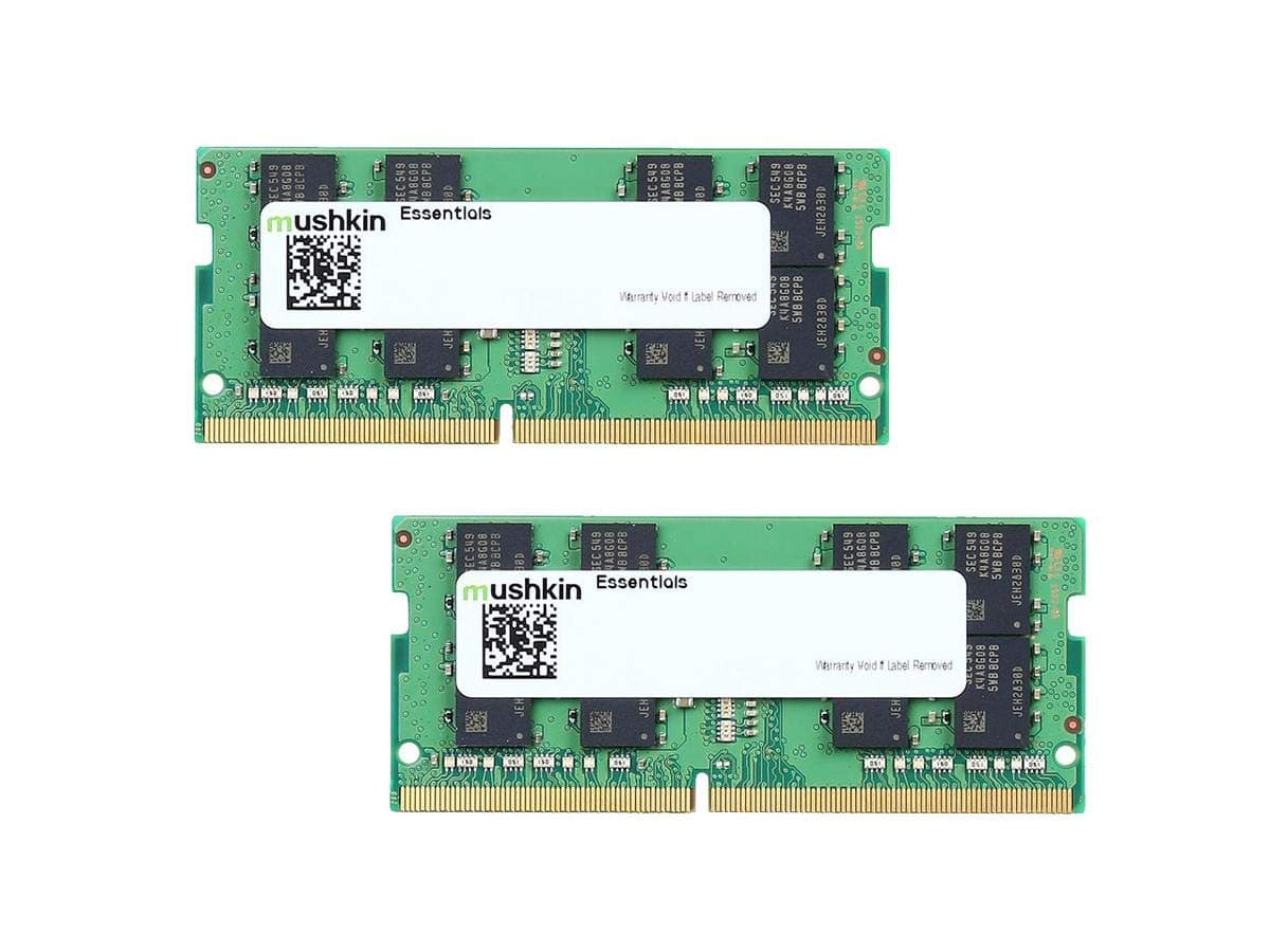 Mushkin Essentials – DDR4 Laptop DRAM – 32GB (2x16GB) SODIMM Memory Kit – 2400MHz (PC4-19200) CL-17 – 260-pin 1.2V Notebook RAM – Dual-Channel – Low-Voltage – (MES4S240HF16GX2)