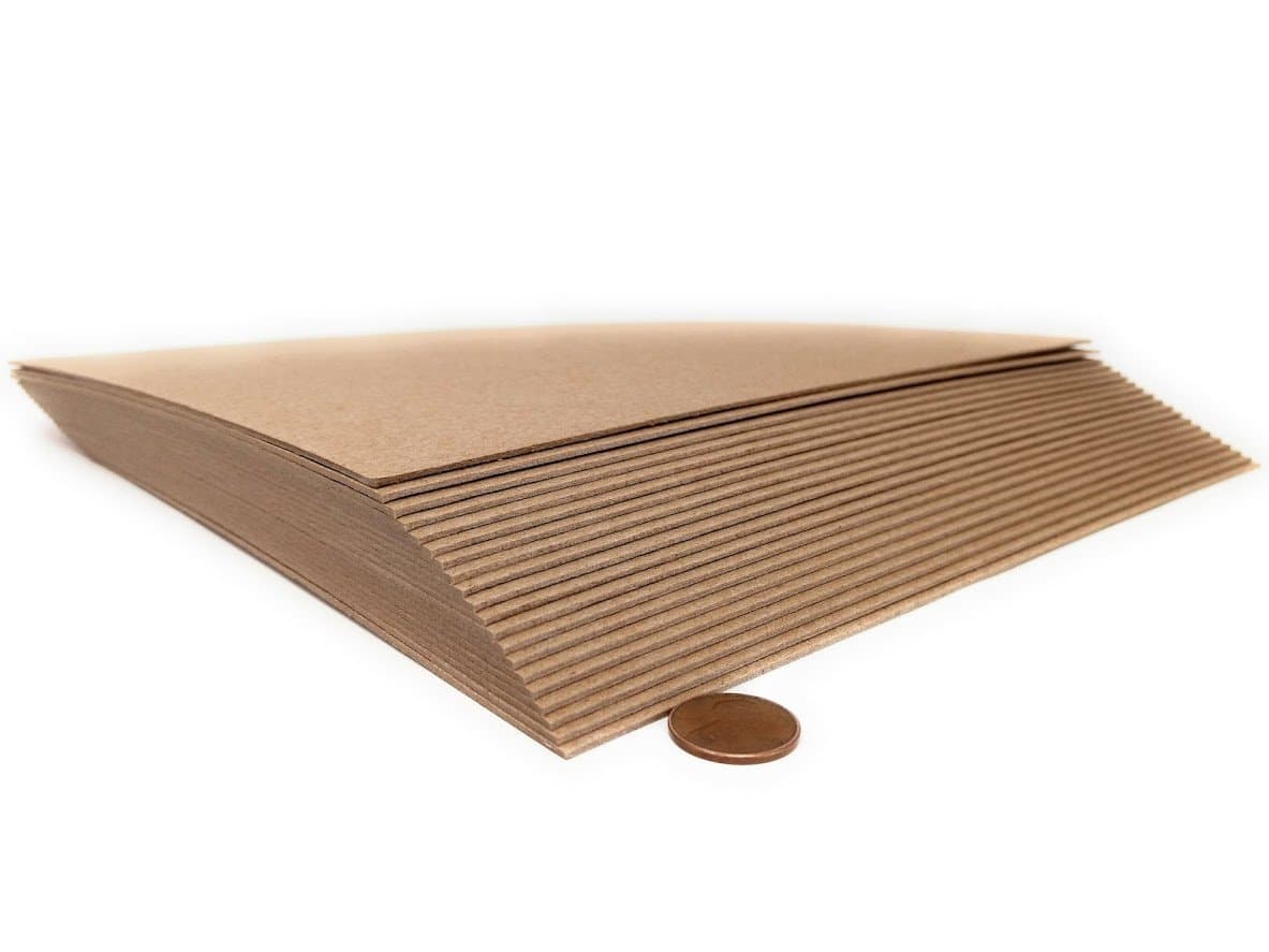 8.5 x 11 Inches 50 Point Kraft Heavy Duty Chipboard Sheets for Book Board Binding - 20 Per Pack