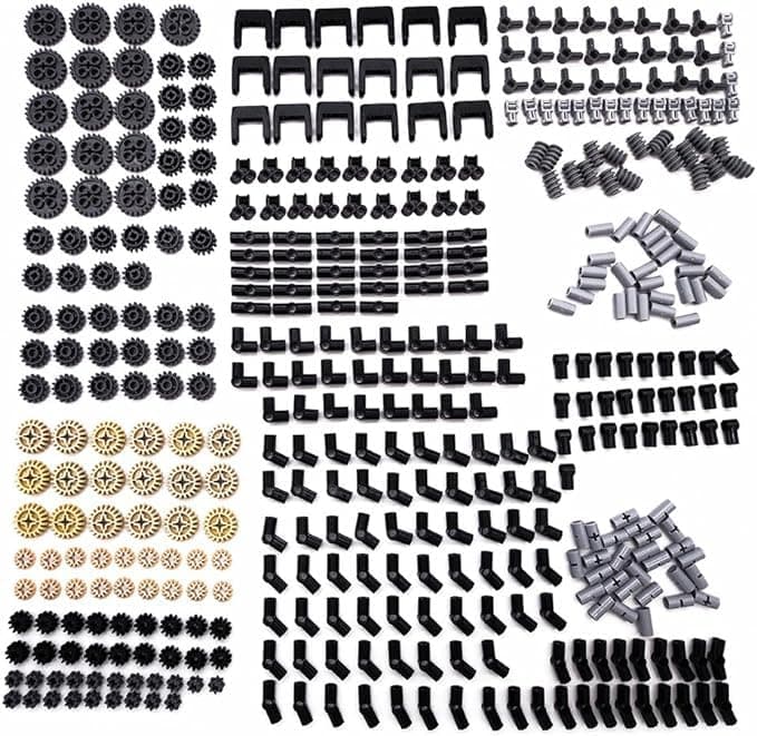 Habow450pcs Technic-Parts Gears-Axle-Pin-Connector Compatible with Lego-Technic, Technic Bush Technic Joint Connector. MOC Replacement Pieces and Parts.