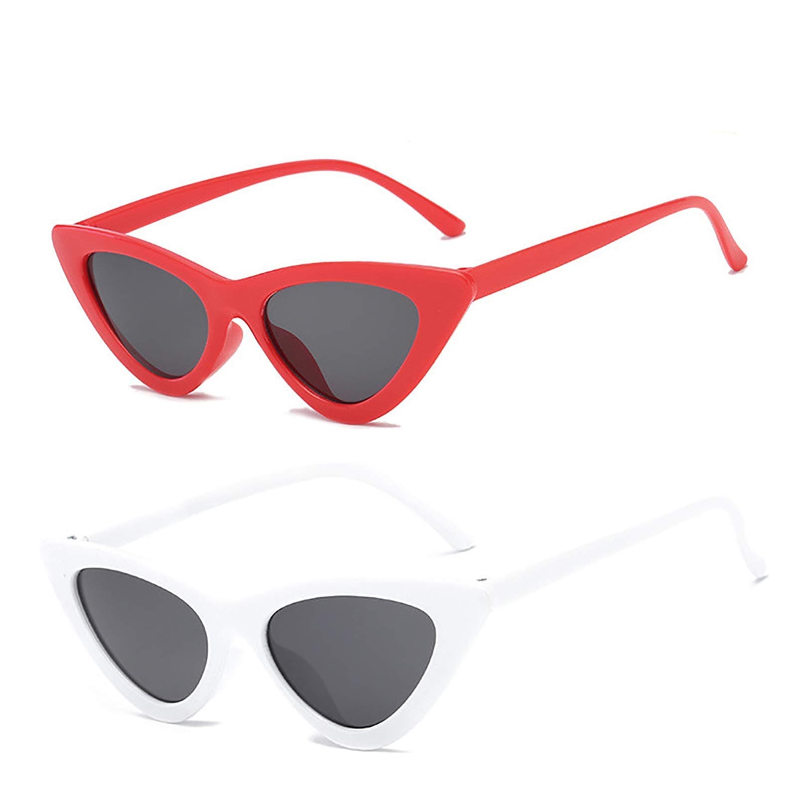 Retro Vintage Narrow Cat Eye Sunglasses for Women Clout Goggles Plastic Frame
