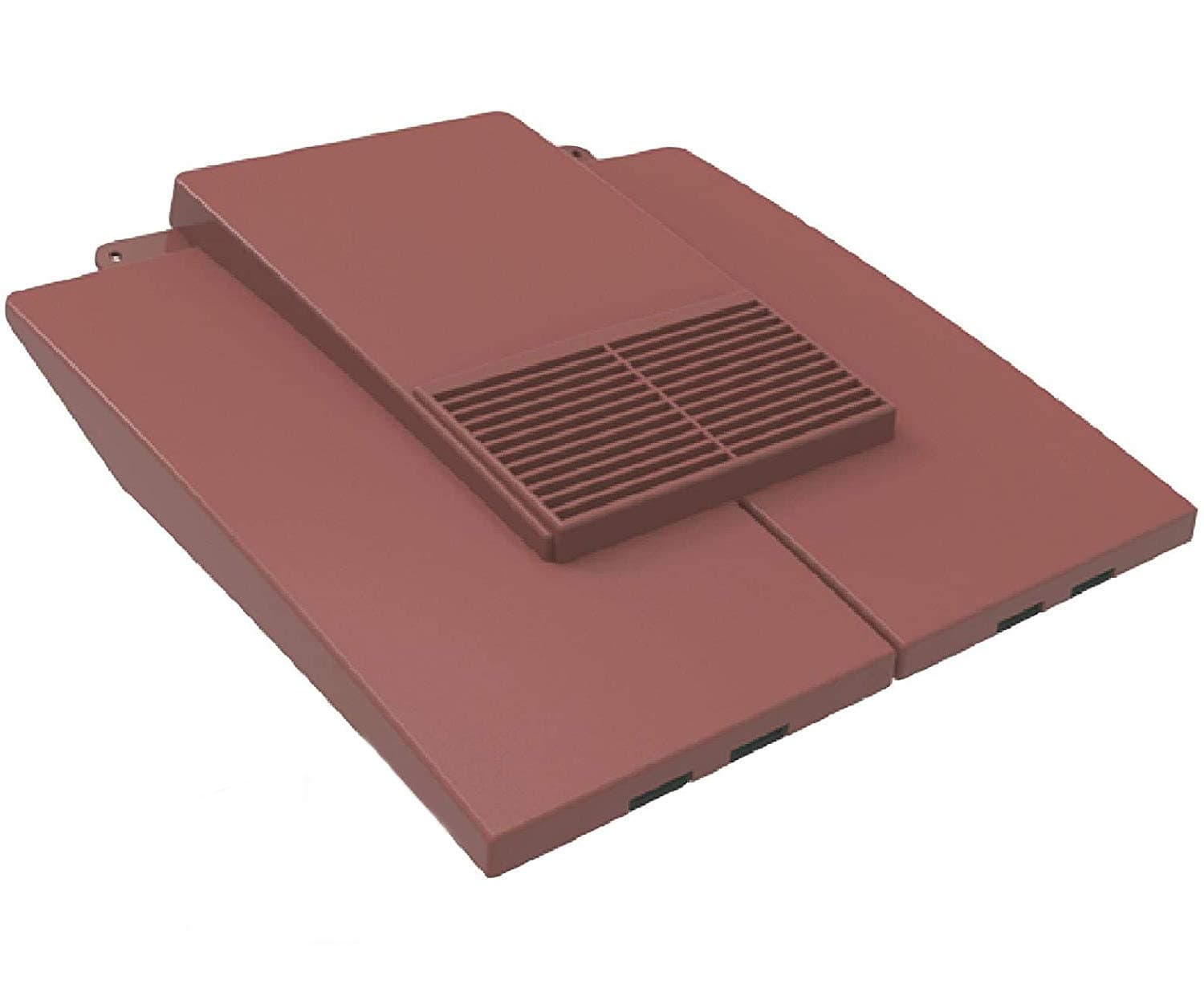 Antique Red Plain in-Line Tile Vent & Flexi Pipe & Flexi Pipe Adaptor GTV-PT