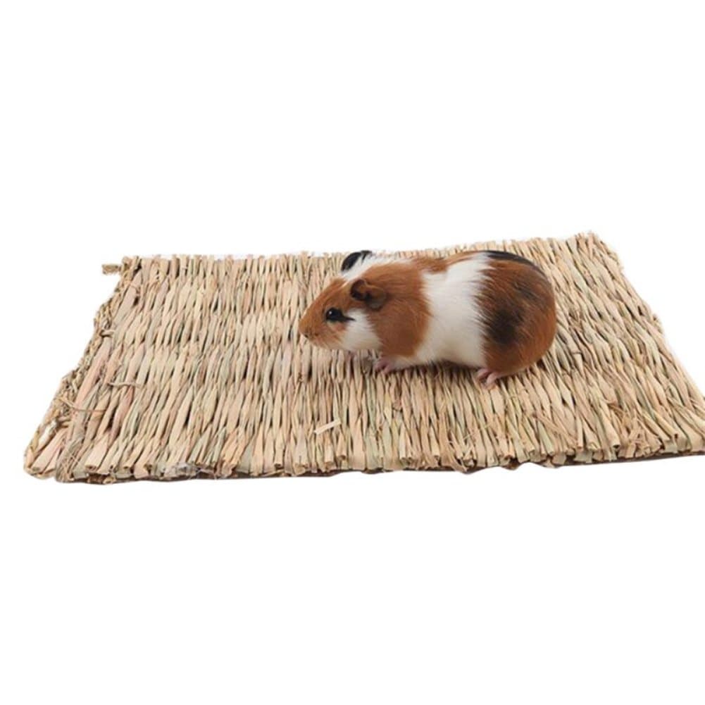 Etophigh Reed Grass Edible Molar Handmade Hay Mat for Rabbit, Hamster, Dutch pig or Chinchilla, Sleep Bed Grass Mat for Small Animals