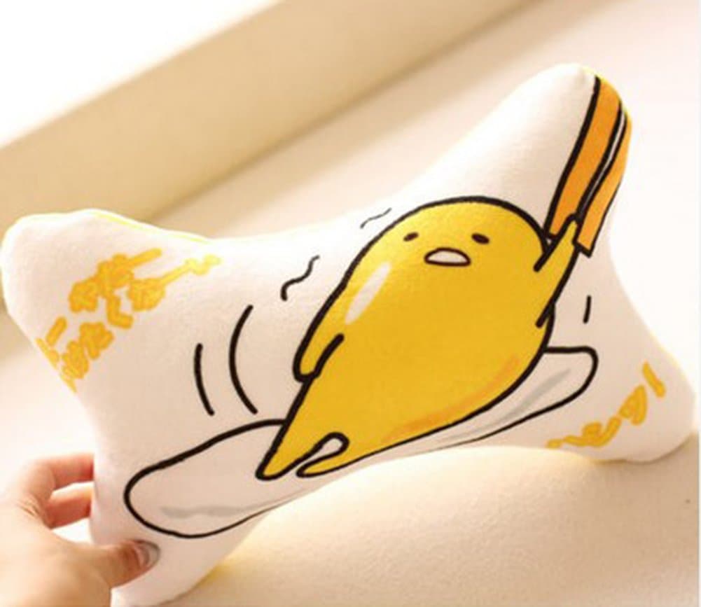 Super Cute Creative Gudetama Yolk Home Office Plush Pillow (2 PCs car neck pillow-01)