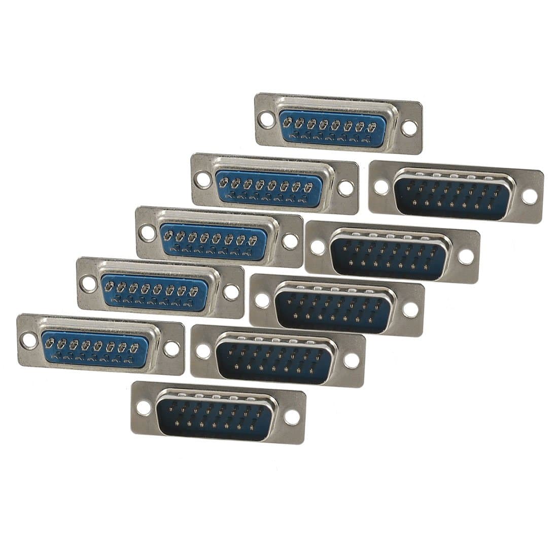 uxcell 10 Pcs DB15 15 Pin Male Jack Adapter Solder Connector Replacement