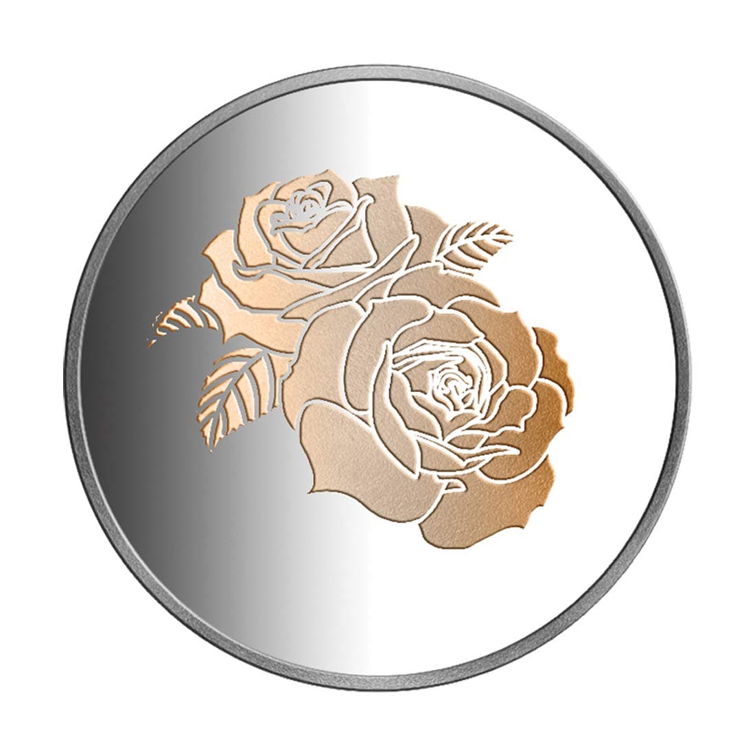 Taraash 999 Silver 50 gram Colour Blooming Rose Coin CF41R23G50CW By ACPL