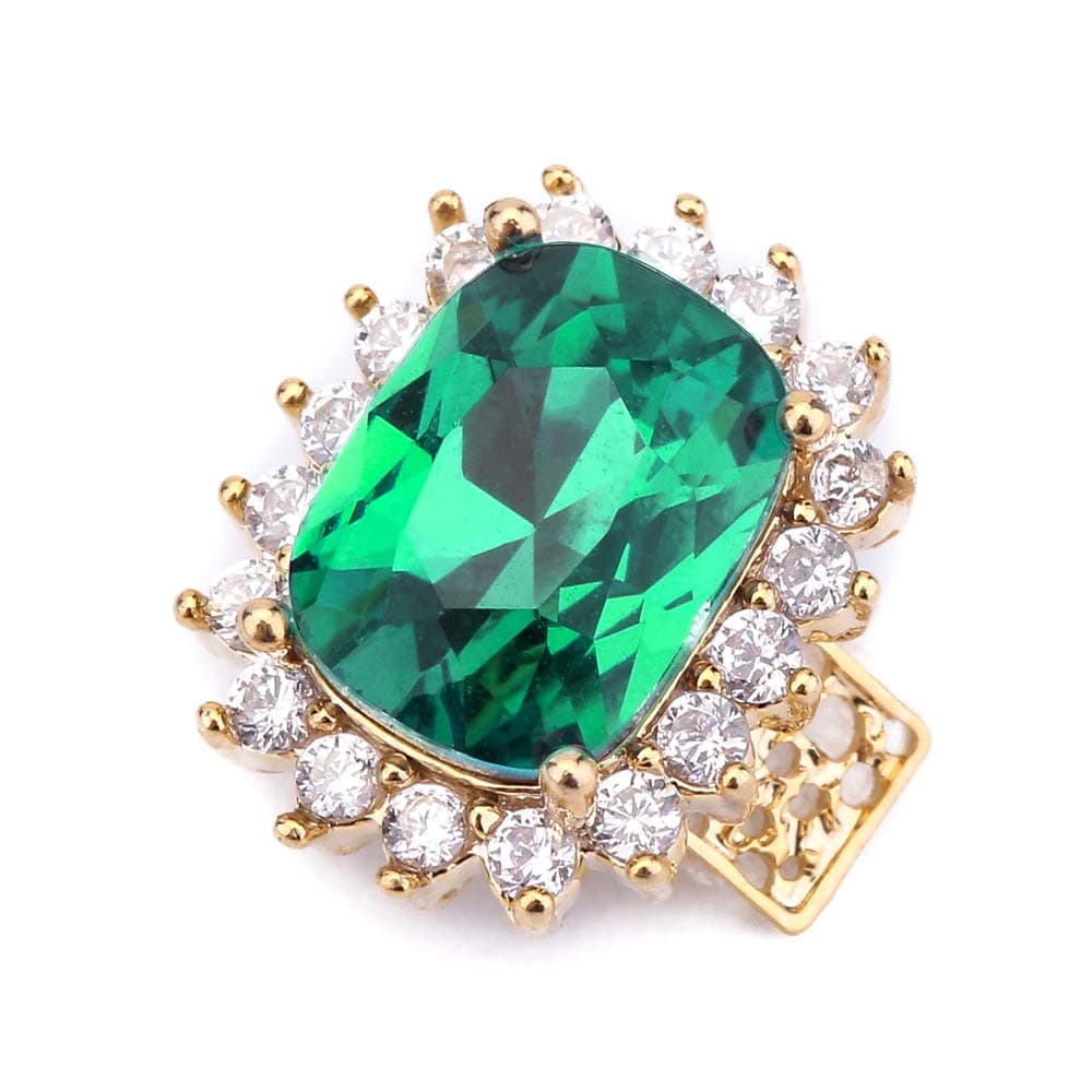 YVVO Nail Art Studs, 3D Spinning Nail Stud Gem Decoration, DIY Copper Nail Jewelry Accessories with Glue Tape for Nails, Shoes, Clothes and Phones(Emerald ring ornament)