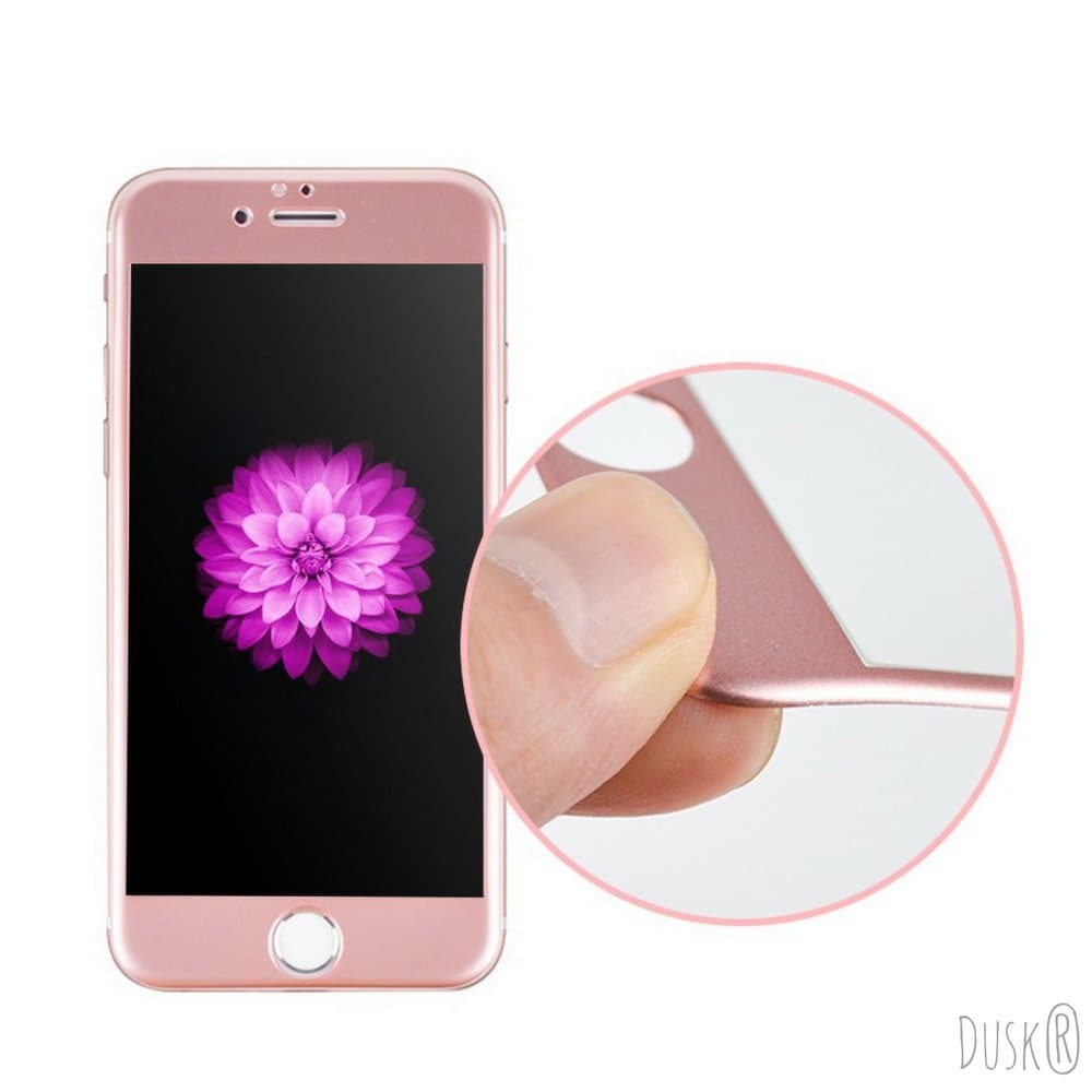Dusk® Tempered Glass Full Coverage Screen Protector for Apple iPhone 6 / 6S PLUS 3D Curved Carbon Fibre For Maximum Protection 9H Hardness (6 PLUS) (ROSE GOLD)