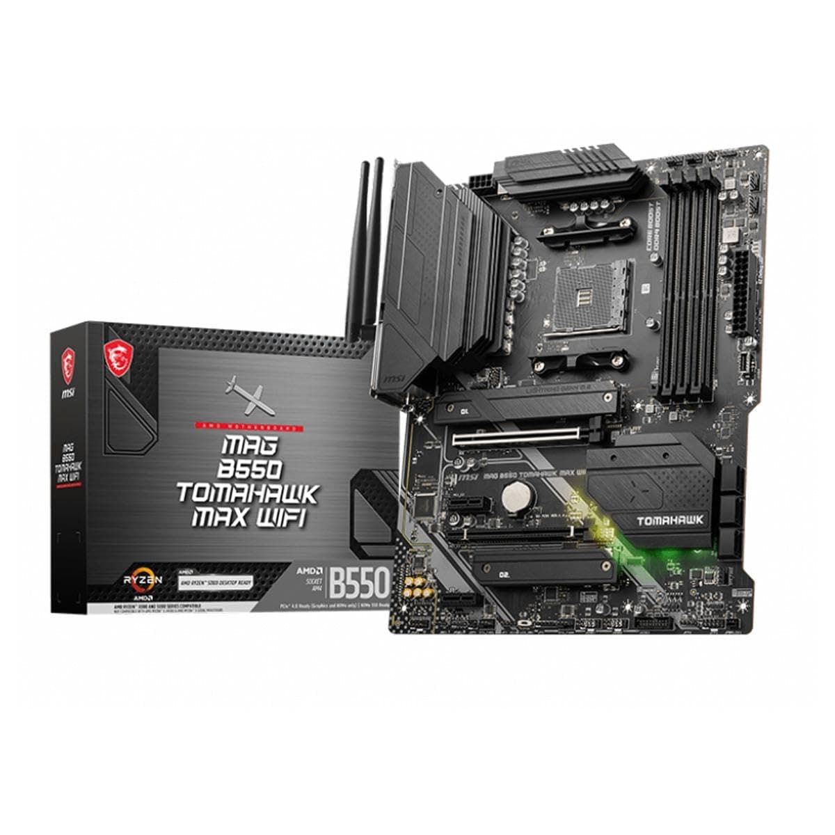 MSI MAG B550 Tomahawk MAX WiFi Gaming Motherboard (AMD AM4, DDR4, PCIe 4.0, SATA 6Gb/s, M.2, USB 3.2 Gen 2, HDMI/DP, ATX, AMD Ryzen 5000 Series Processors)