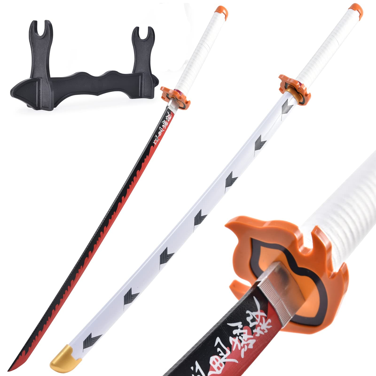 Demon Slayer Sword 41inch - with Stand Anime Sword- Zenitsu Sword & Tanjirou Sword & Rengoku Sword - Various Styles Available