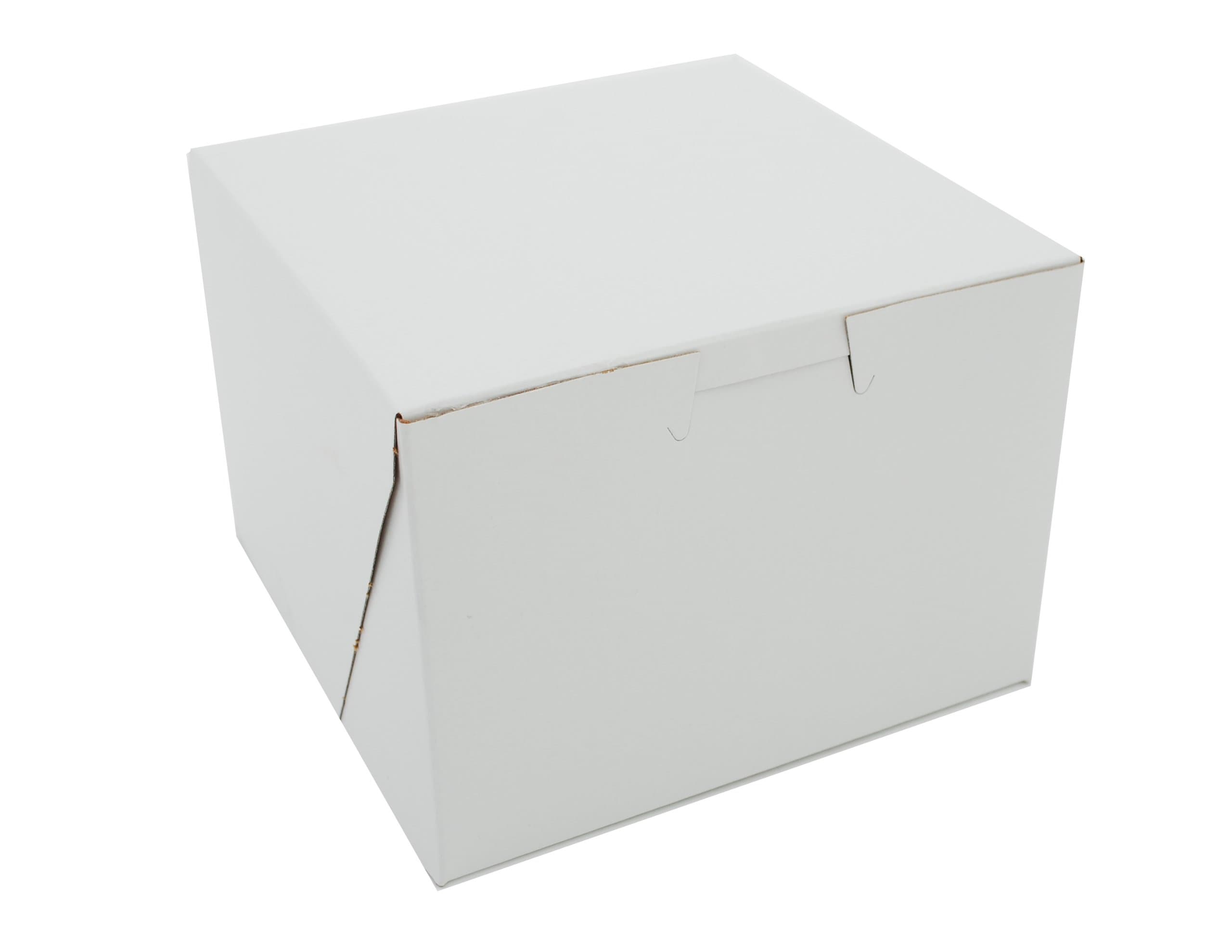 Southern Champion Tray 0902 Premium Clay Coated Kraft Paperboard White Non-Window Lock Corner Bakery Box, 5-1/2" Length x 5-1/2" Width x 4" Height (Case of 250)