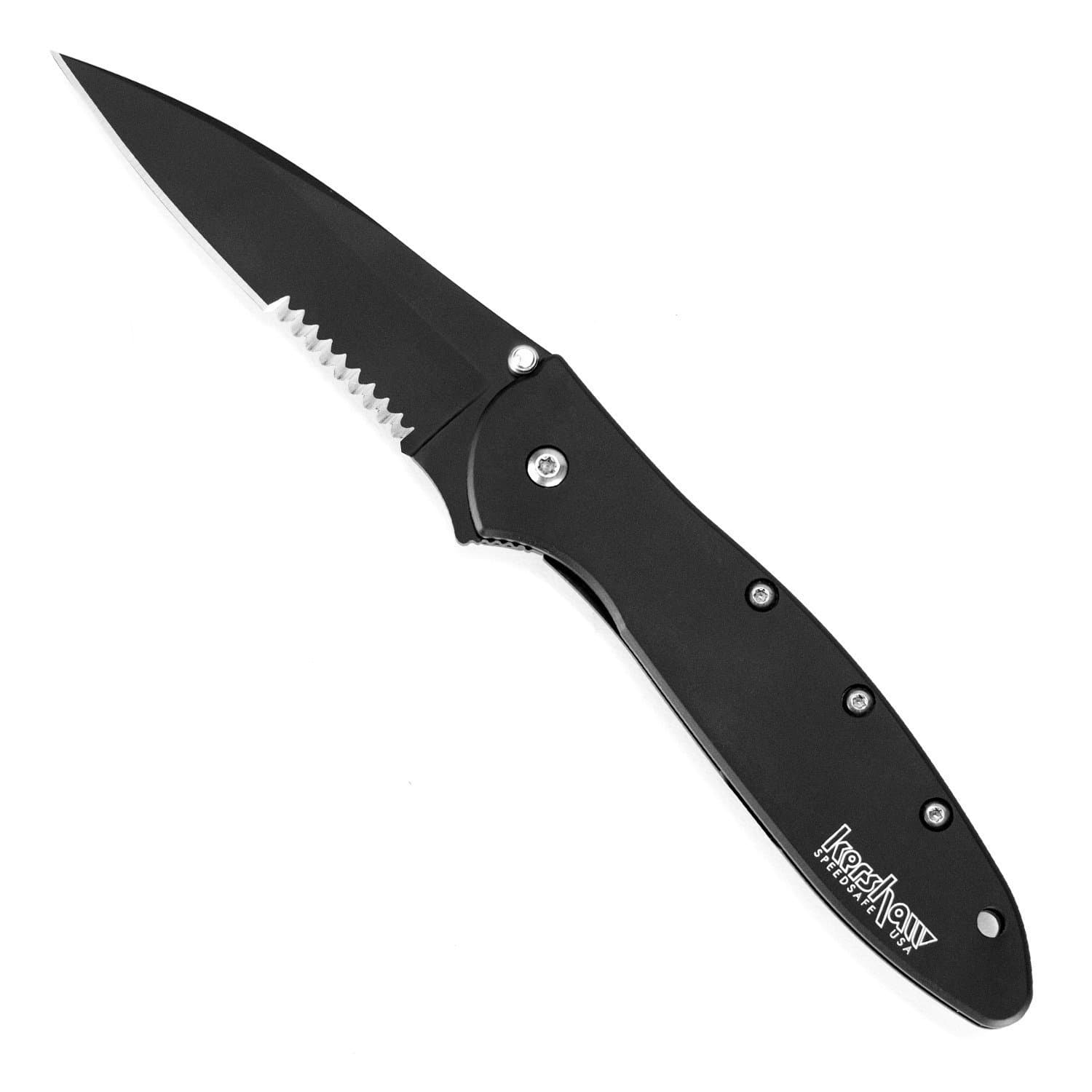 Leek Olive Edc Pocketknife, 3" Sandvik 14C28N Steel Blade, Assisted Opening Folding Knife, Dual Lock System