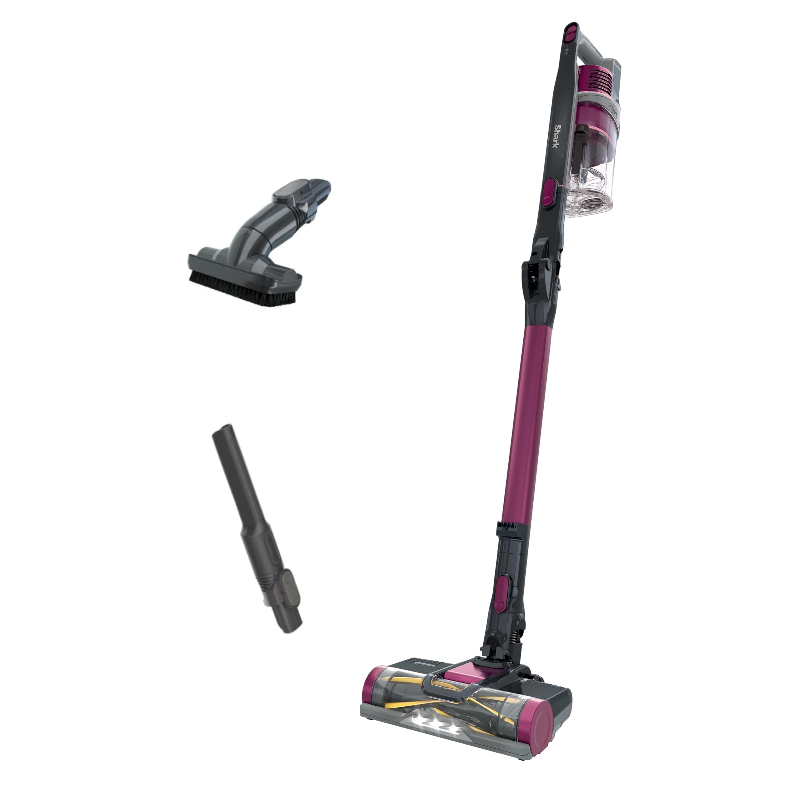 Shark IZ163H Rocket Pet Pro Cordless Stick Vacuum with MultiFlex, Self-Cleaning Brushroll, Dirt Engage Technology, Crevice, Pet Multi-Tool, Powerful Suction, Flex, 40 min runtime, Raspberry