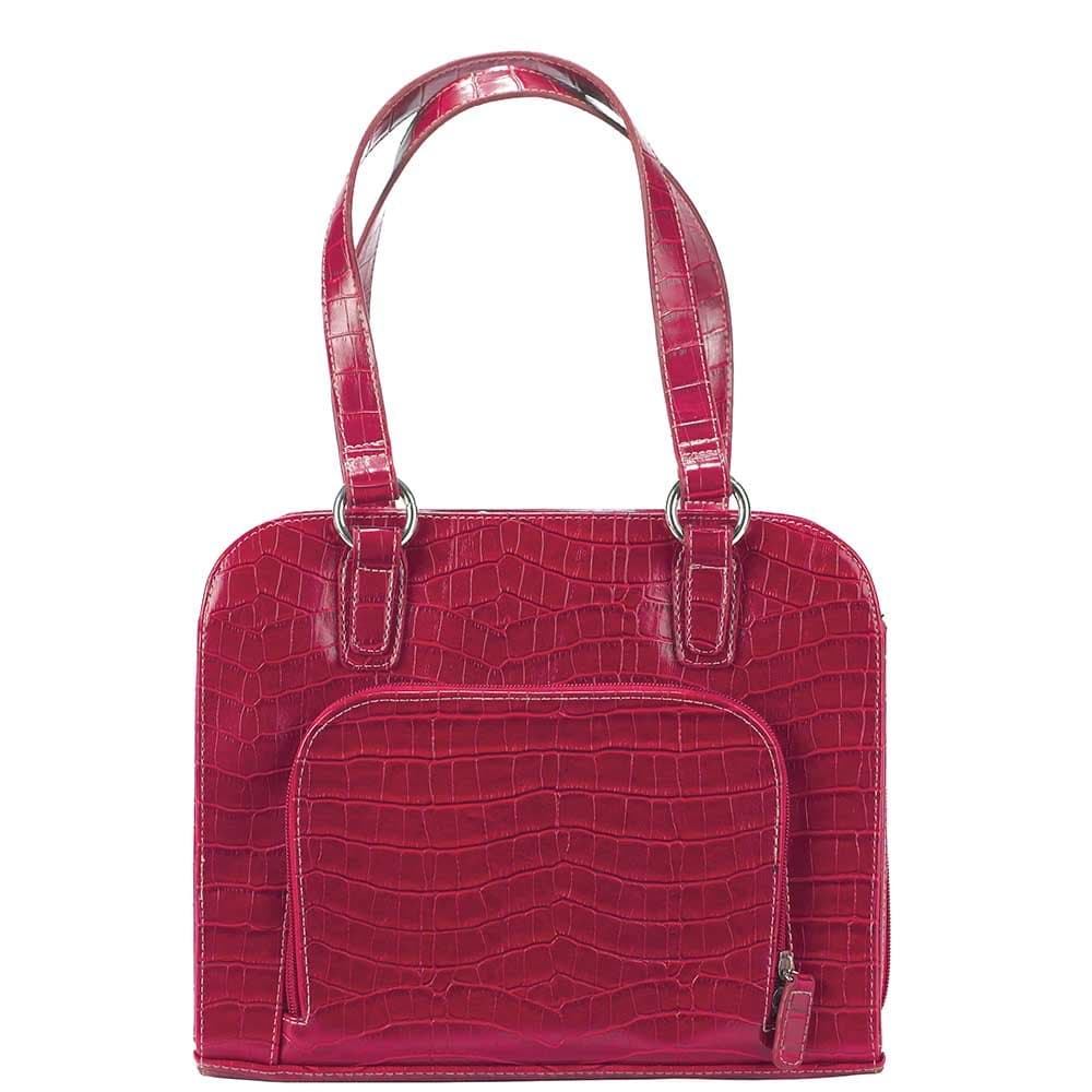 White Dove Handbag Style Red Crocodile Look Bible Cover - Large