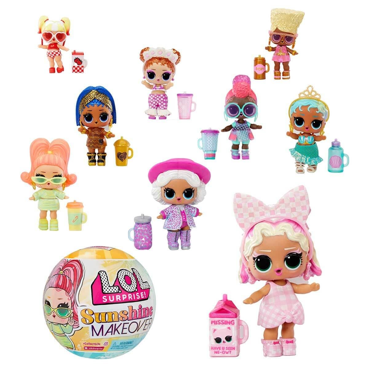 L.O.L. Surprise Sunshine Makeover Tots with 8 Surprises - UV Colour Change in the Sun and Accessories - 1 Limited Edition Doll - 12 to Collect - For Girls Age 4+, Yellow